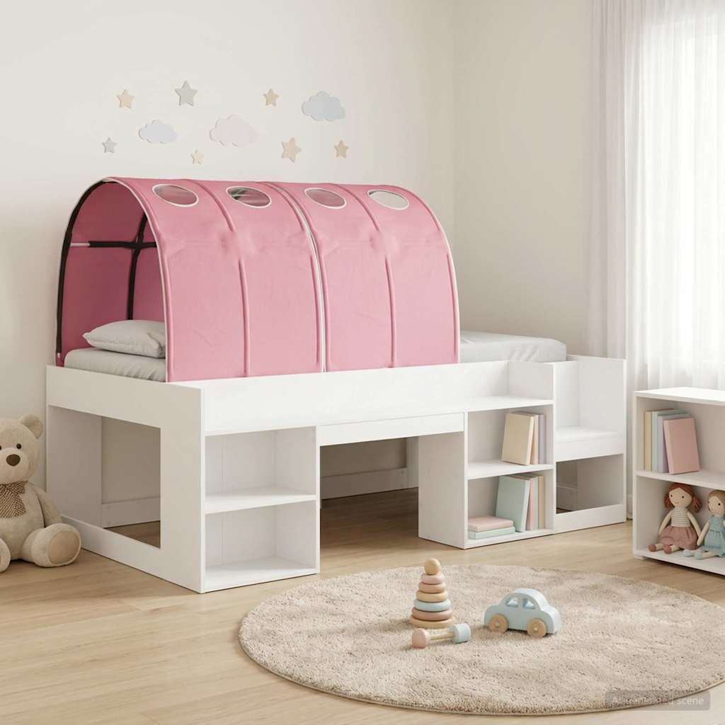 Sengestamme med tunnel 3 pcs Hvit og rosa Konstruert tre