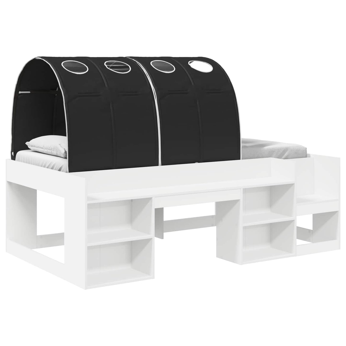 Sengestamme med tunnel 3 pcs Hvit og svart Konstruert tre