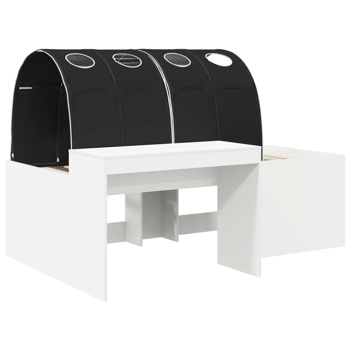 Seng med Tunnel 4 pcs Artisian Eik og Svart Konstruert tre