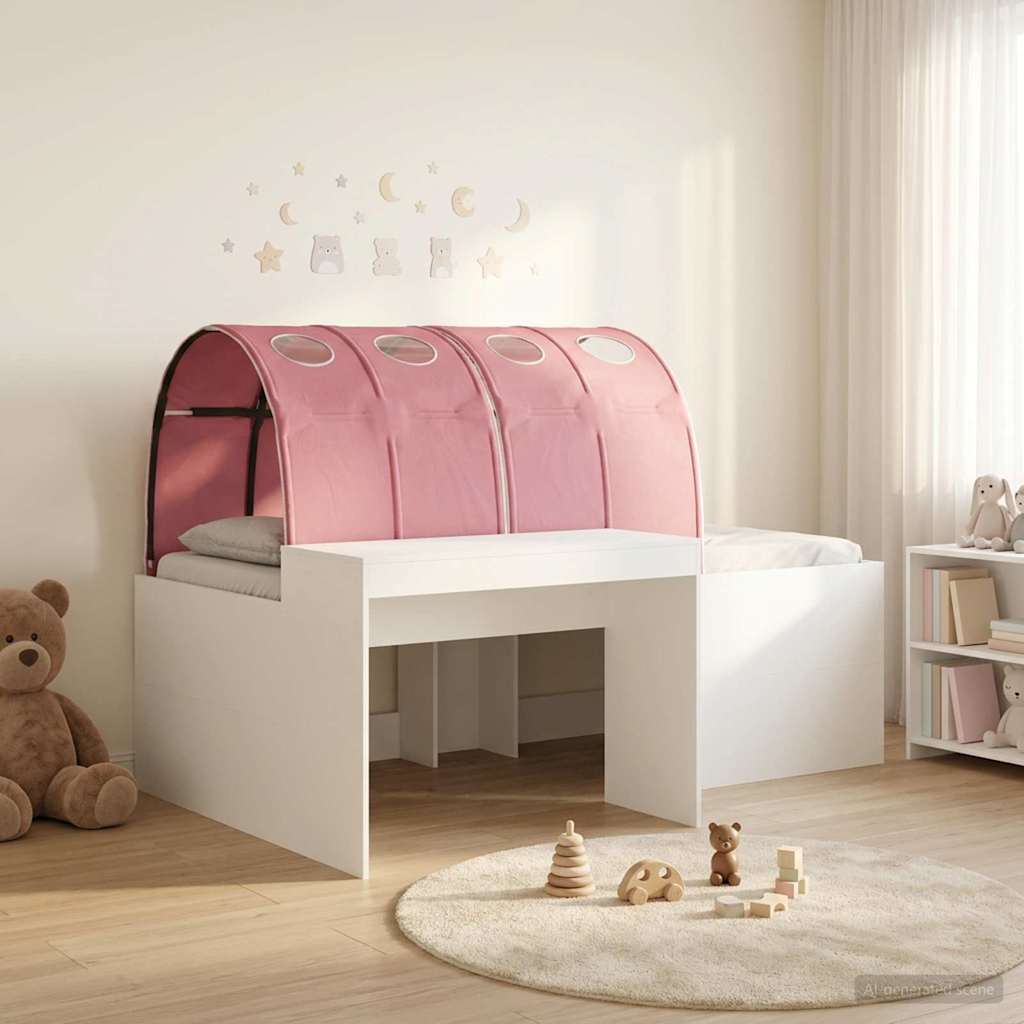 Seng med tunnel 4 pcs Hvit og rosa Konstruert tre
