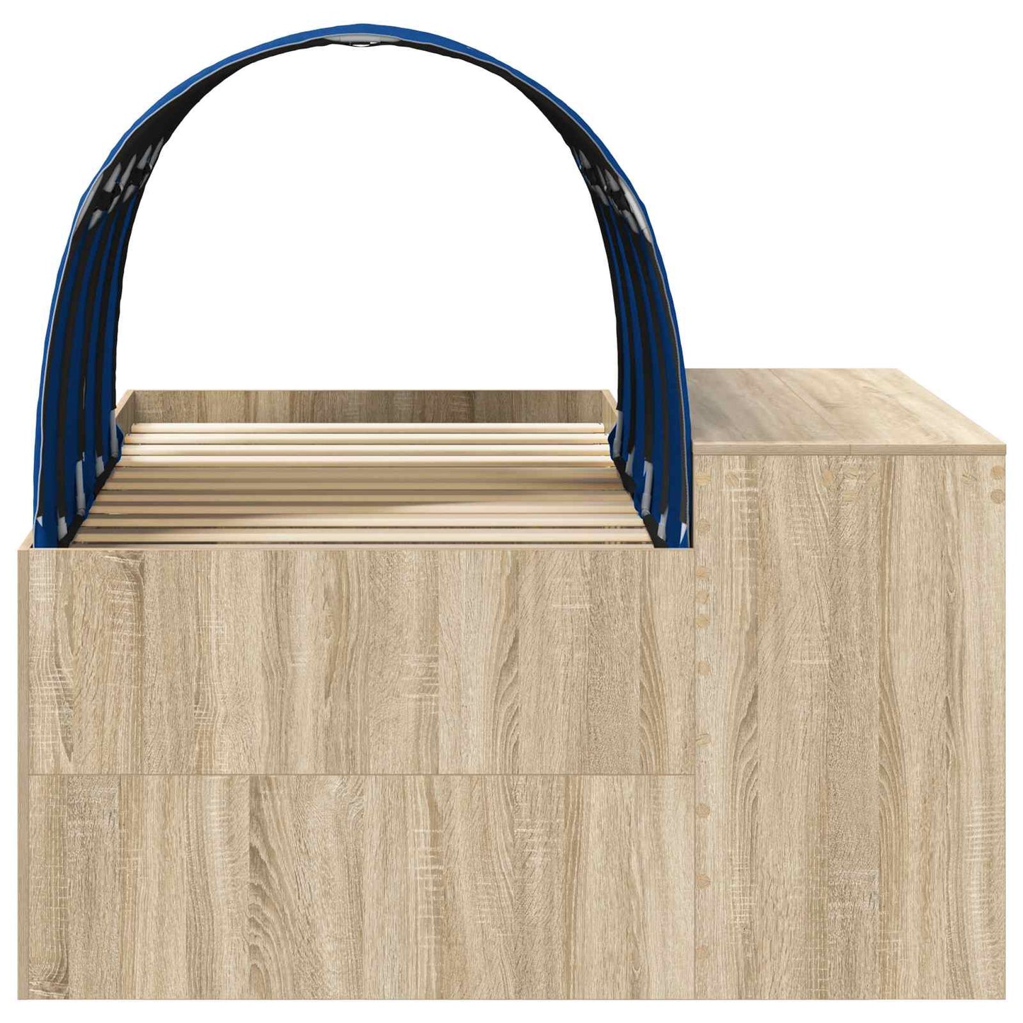 Barneseng med skrivebord 3 stk. Sonoma eik og blå