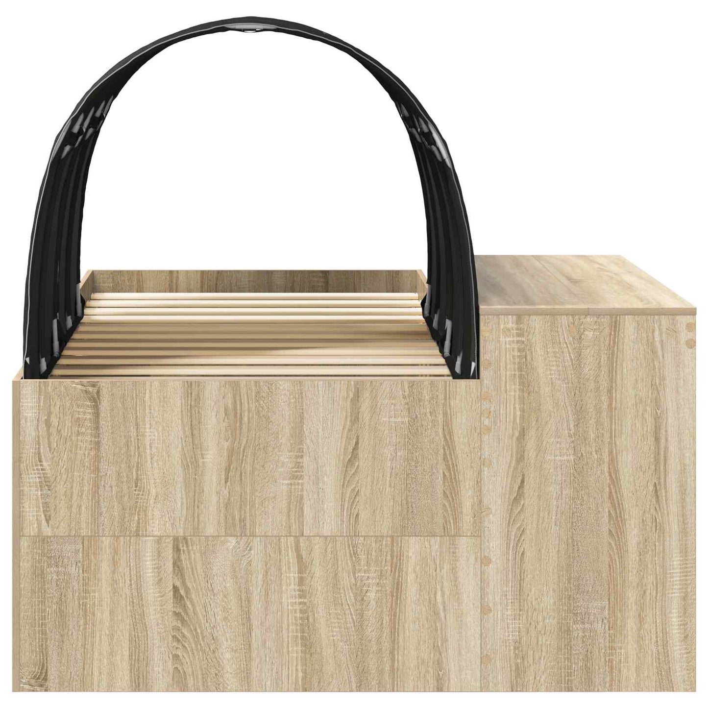 Barneseng med skrivebord 3 stk. Sonoma eik og svart