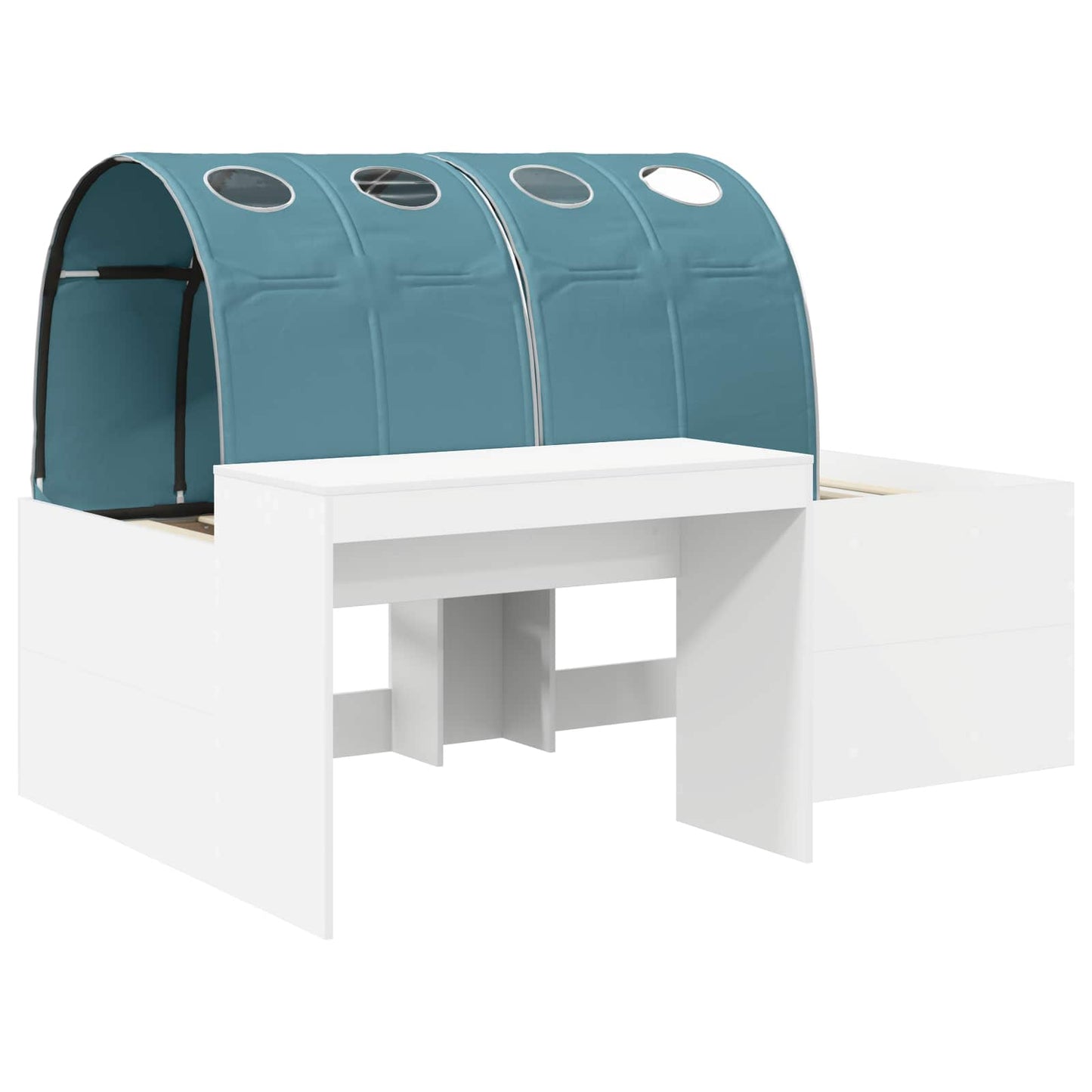 Seng med Tunnel 4 pcs Artisian Eik og Lys Blå Konstruert tre