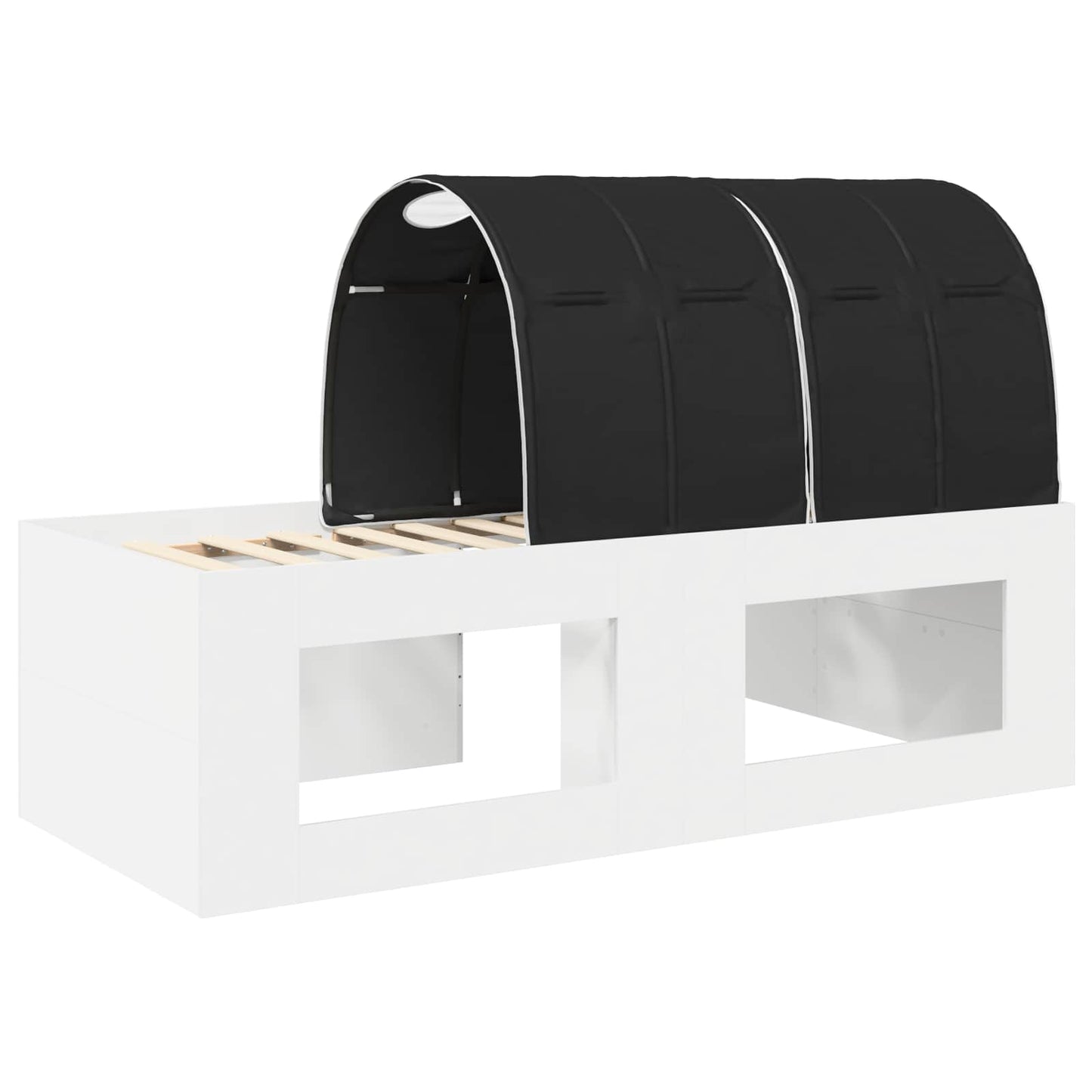 Seng med Tunnel 4 pcs Artisian Eik og Svart Konstruert tre