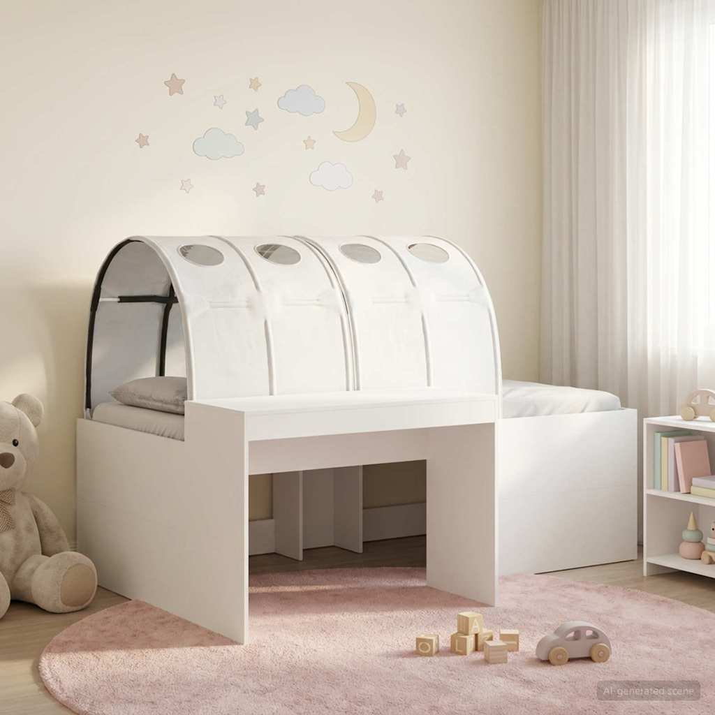 Seng med Tunnel 4 pcs Artisian Eik og Hvit Konstruert tre