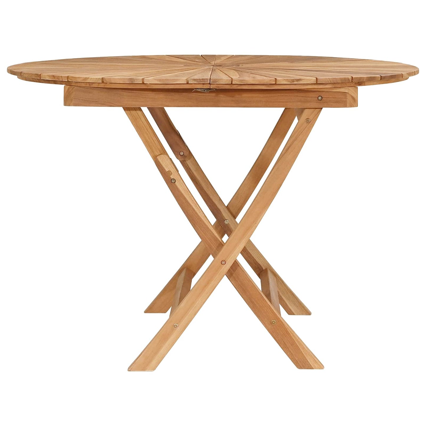 Sammenleggbart hagebord Naturlig Ø 110 x 75 cm Massivt Teaktre