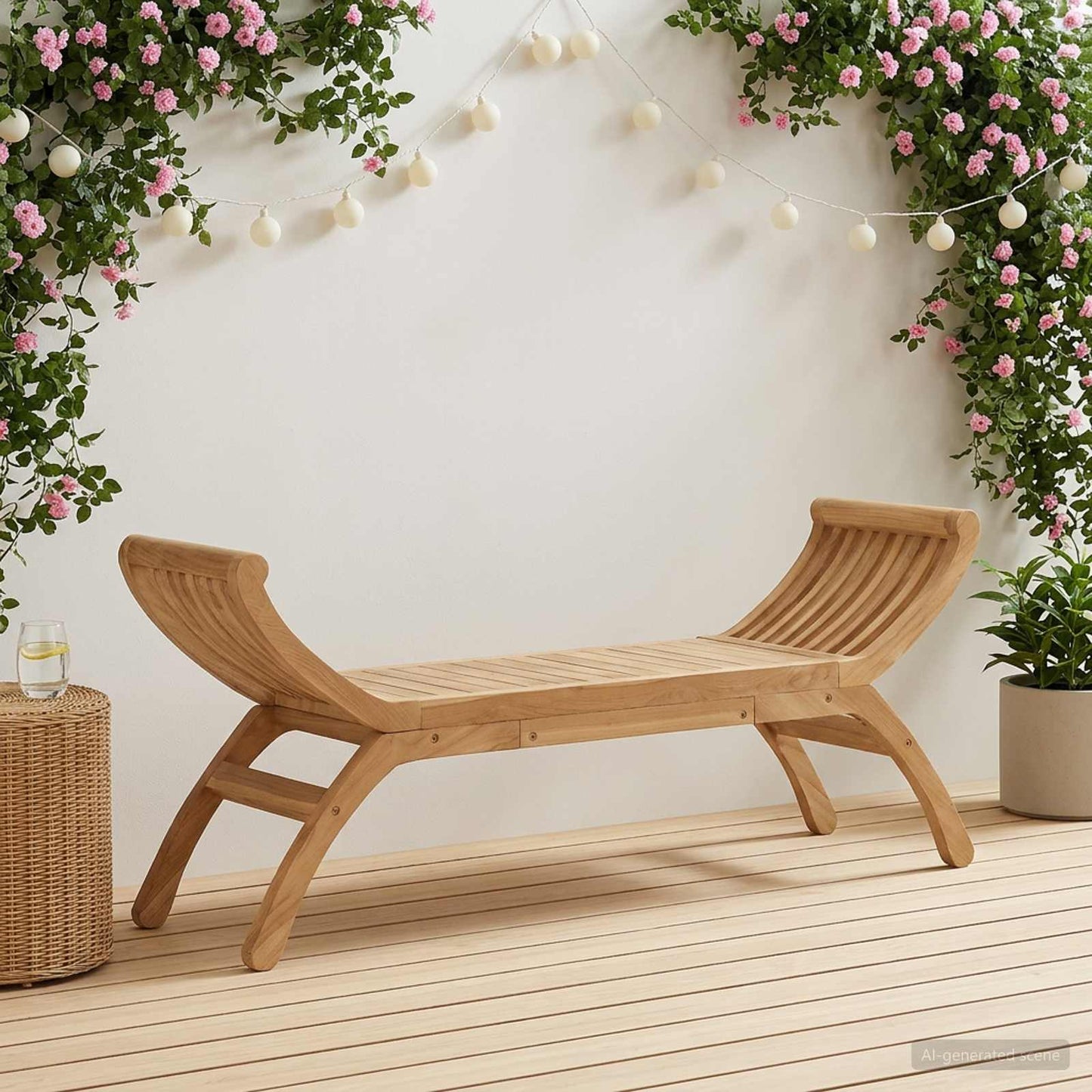 Hagebenk 2 -Seater 126 cm Massivt Teaktre Naturlig