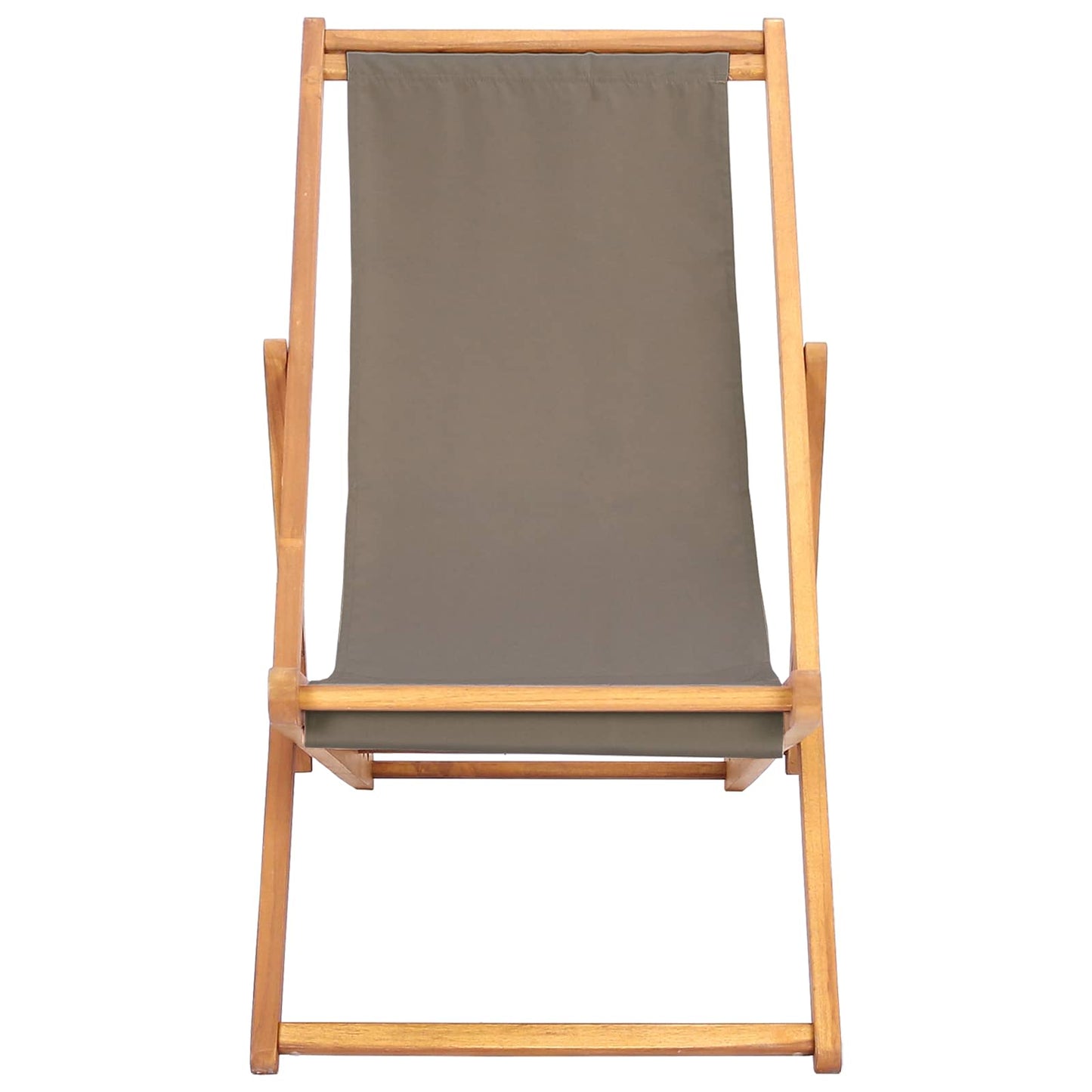 Strandstol Gråbrun Massivt Teaktre
