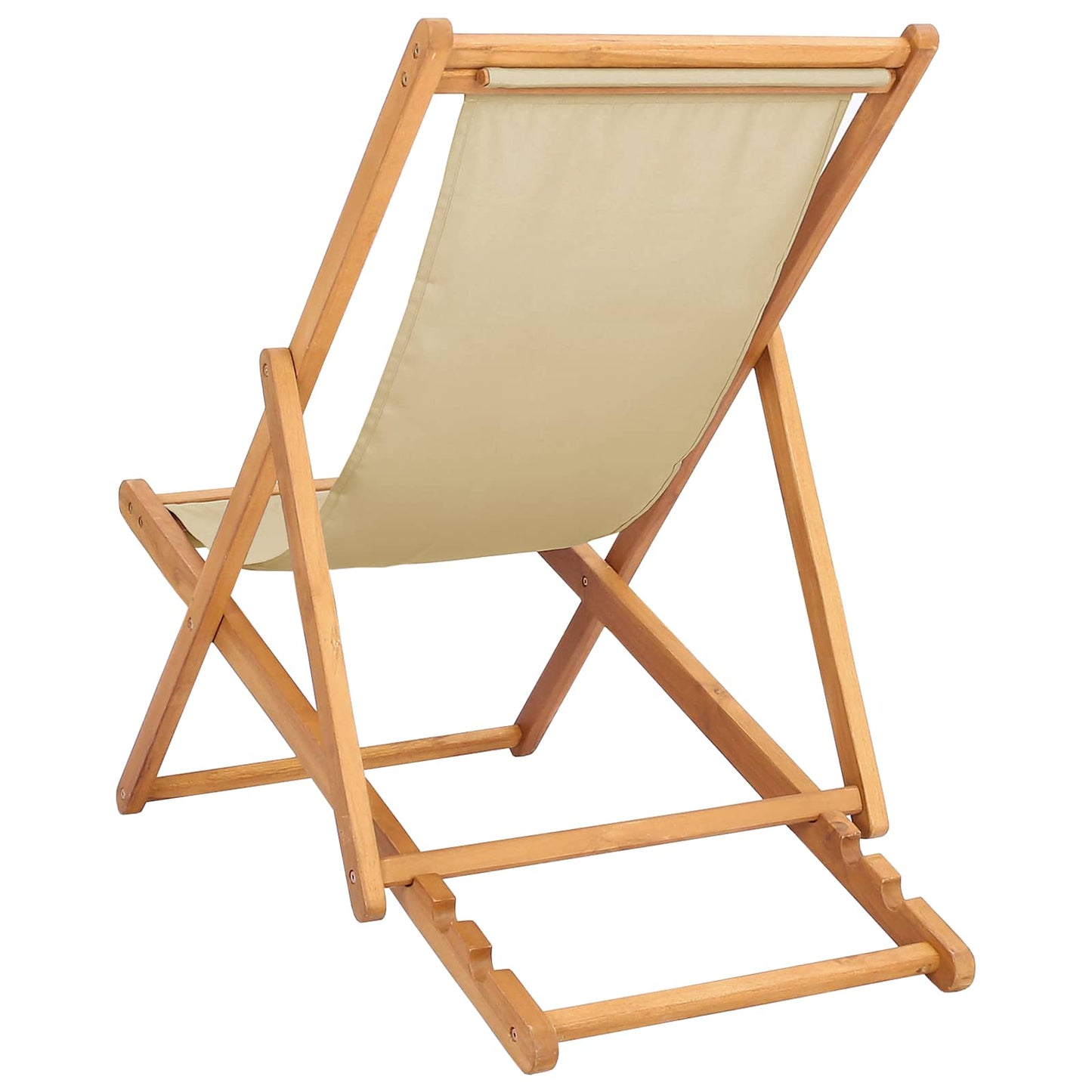 Strandstol Beige Massivt Teaktre