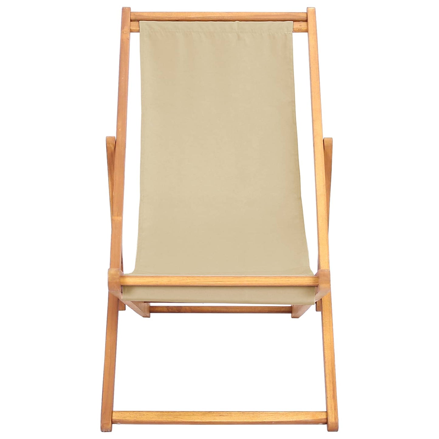 Strandstol Beige Massivt Teaktre