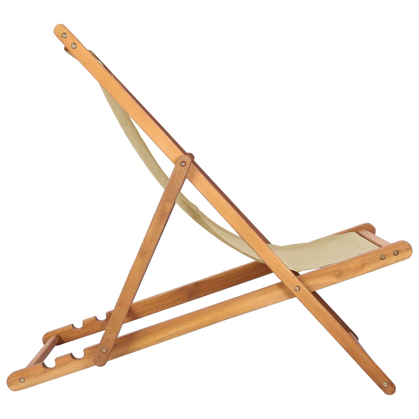 Strandstol Beige Massivt Teaktre
