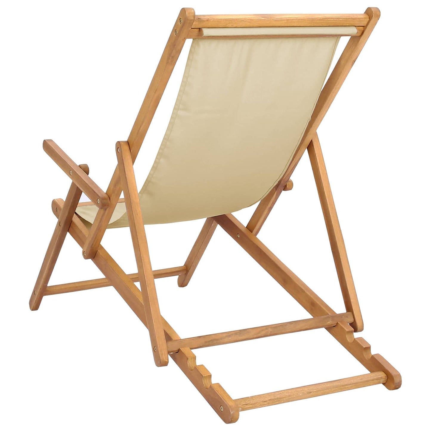 Strandstol Beige Massivt Teaktre