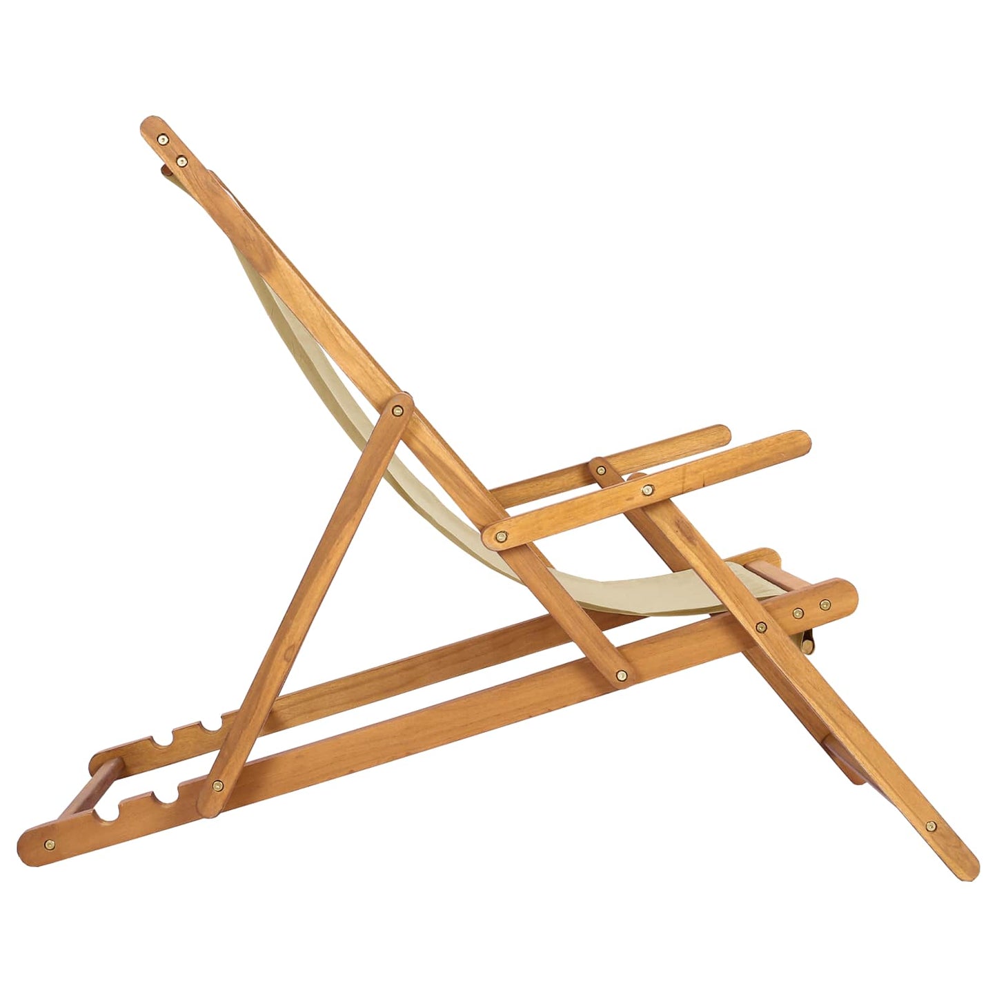 Strandstol Beige Massivt Teaktre