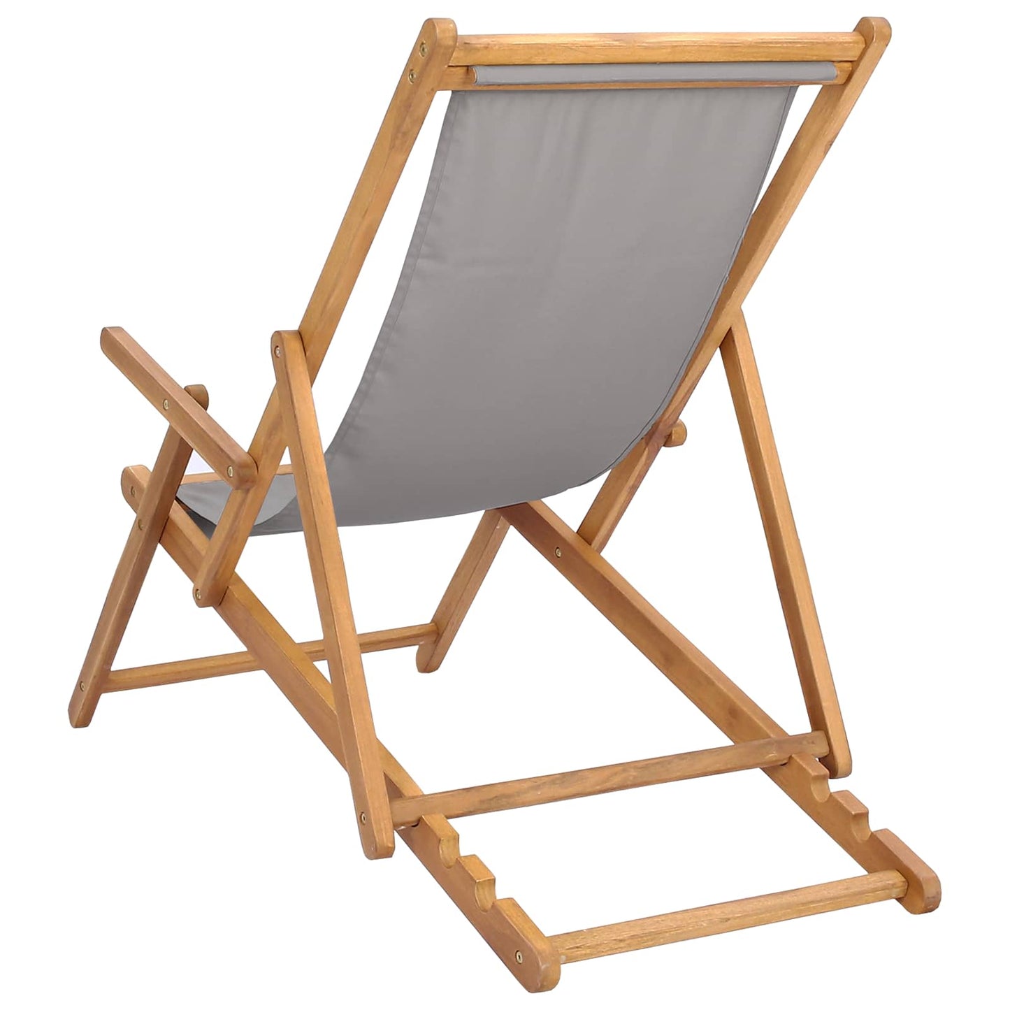 Strandstol Lysegrå Massivt Teaktre