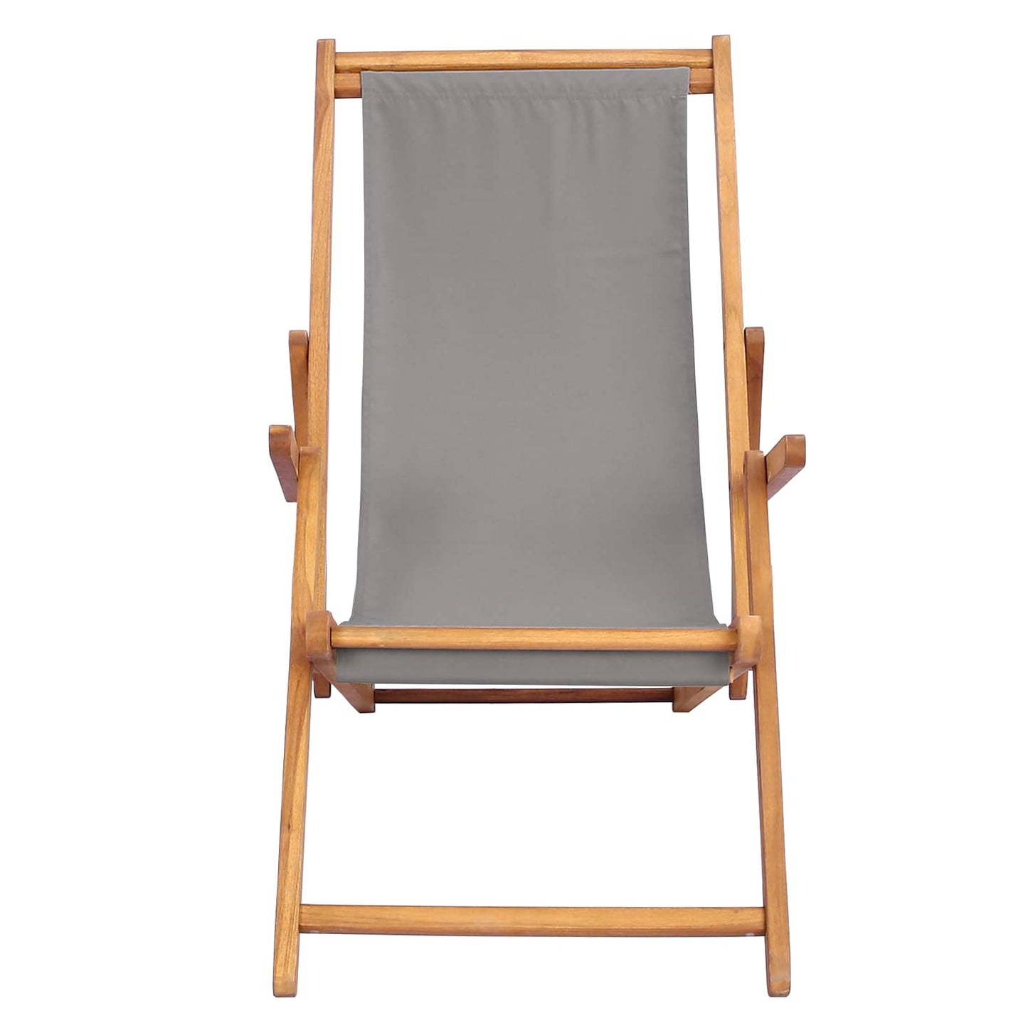 Strandstol Lysegrå Massivt Teaktre