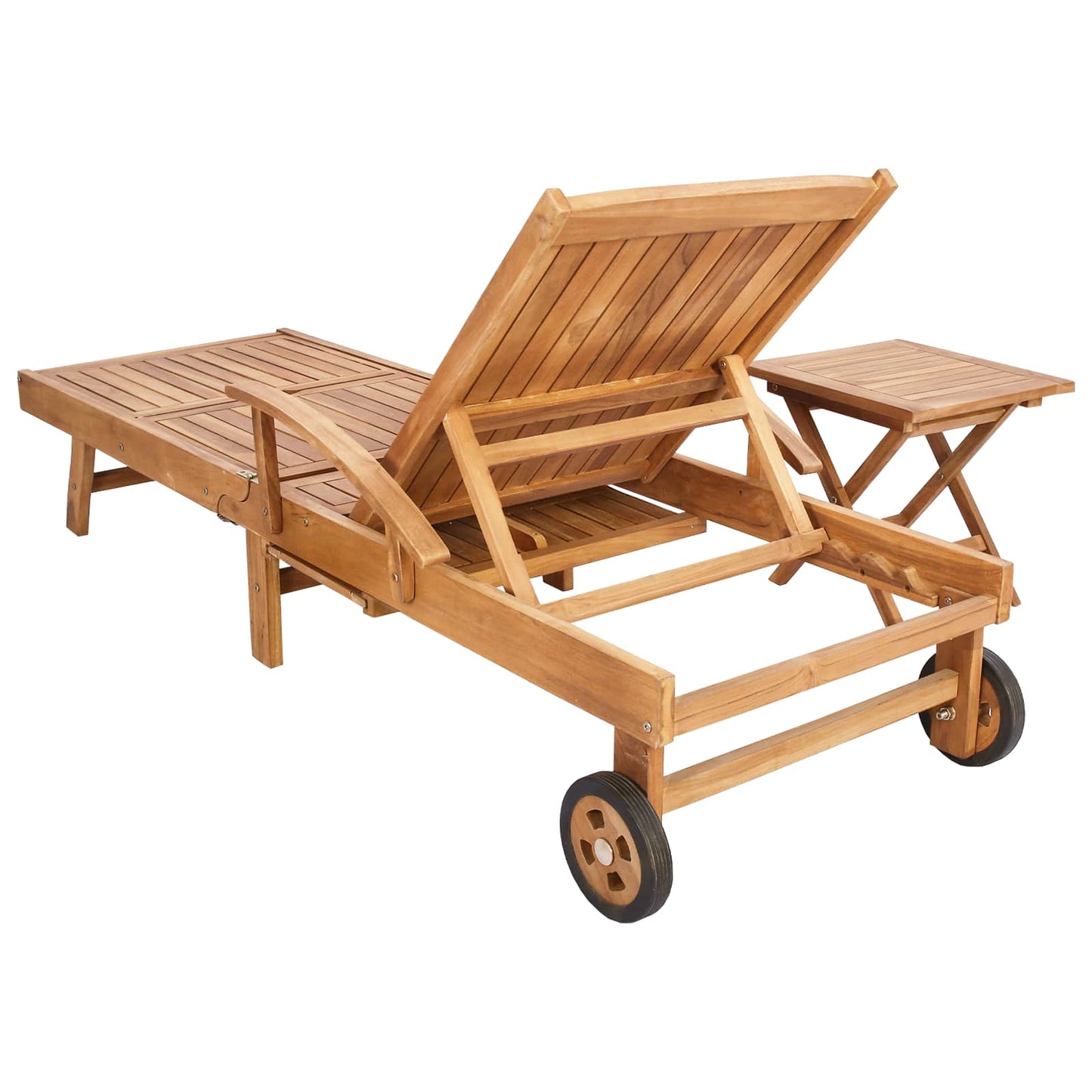Solerseng med bord 2 pcs Brun 40 x 40 x 40 cm Massivt Teaktre
