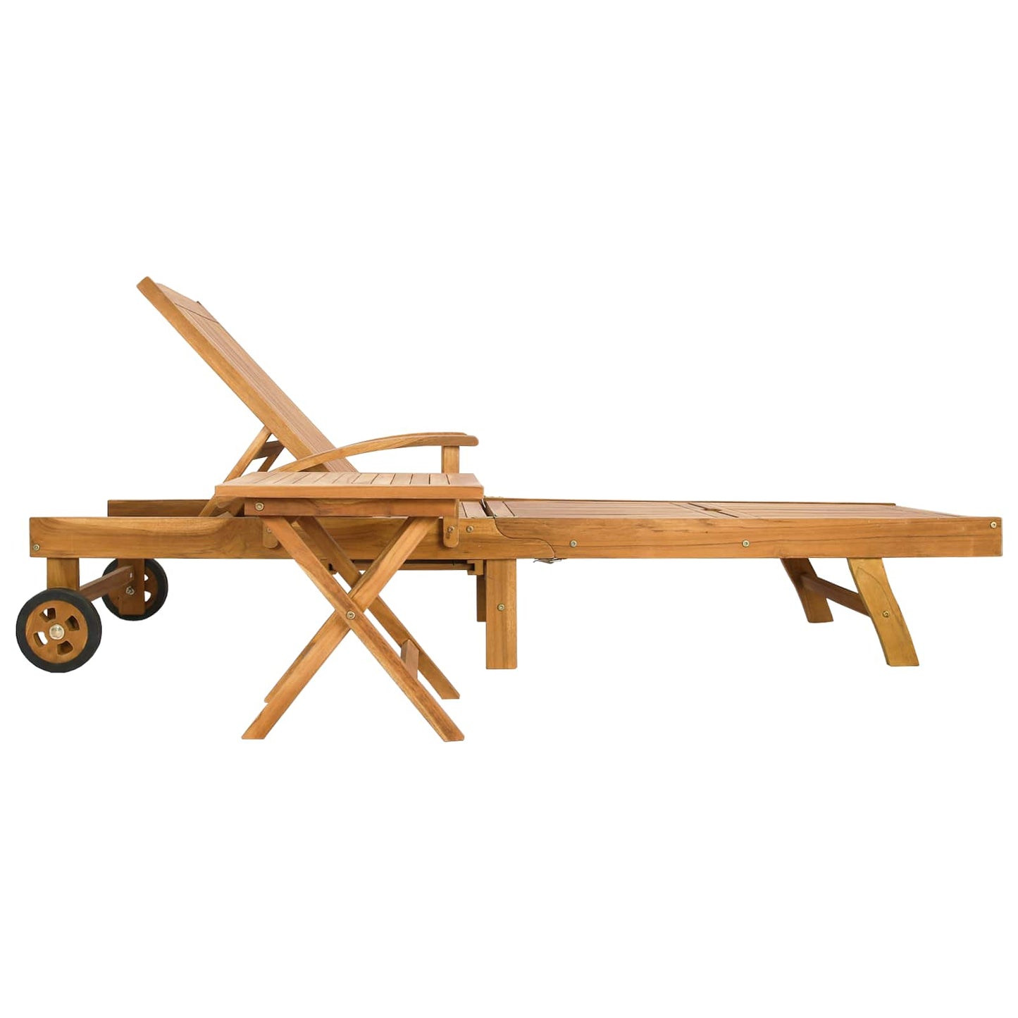 Solerseng med bord 2 pcs Brun 40 x 40 x 40 cm Massivt Teaktre