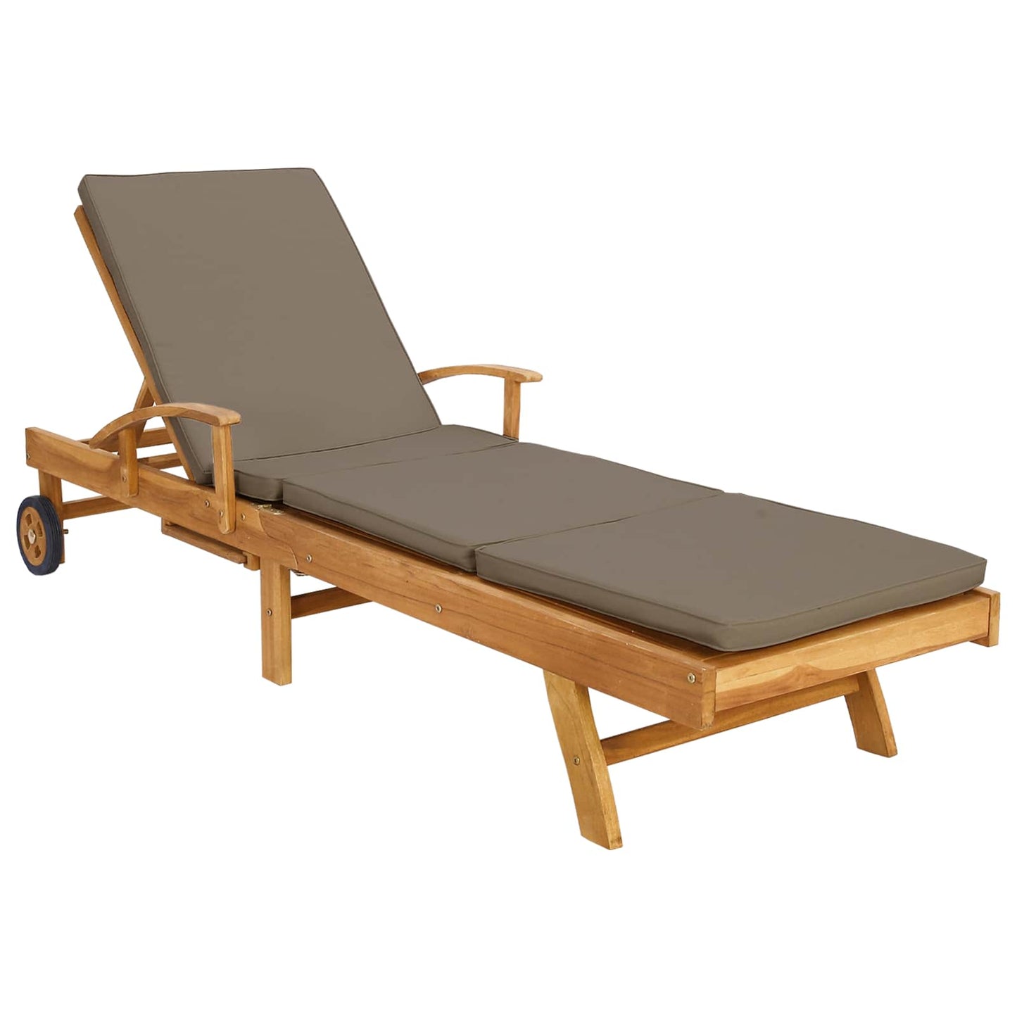 Solstol med Pute 100% Polyester Solid-Teak