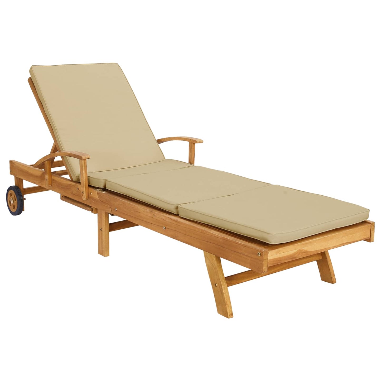 Solstol med Pute 100% Polyester Solid-Teak