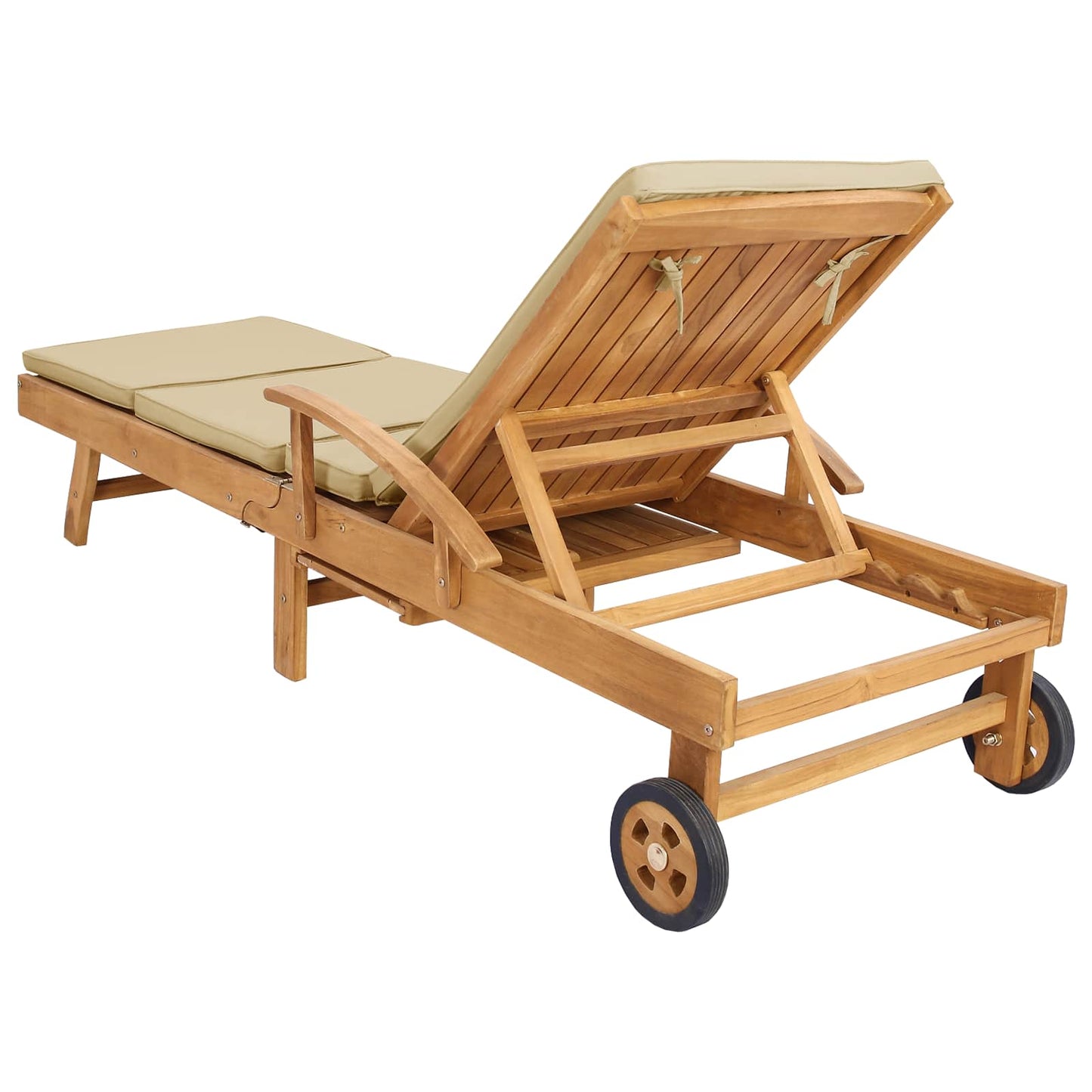 Solstol med Pute 100% Polyester Solid-Teak