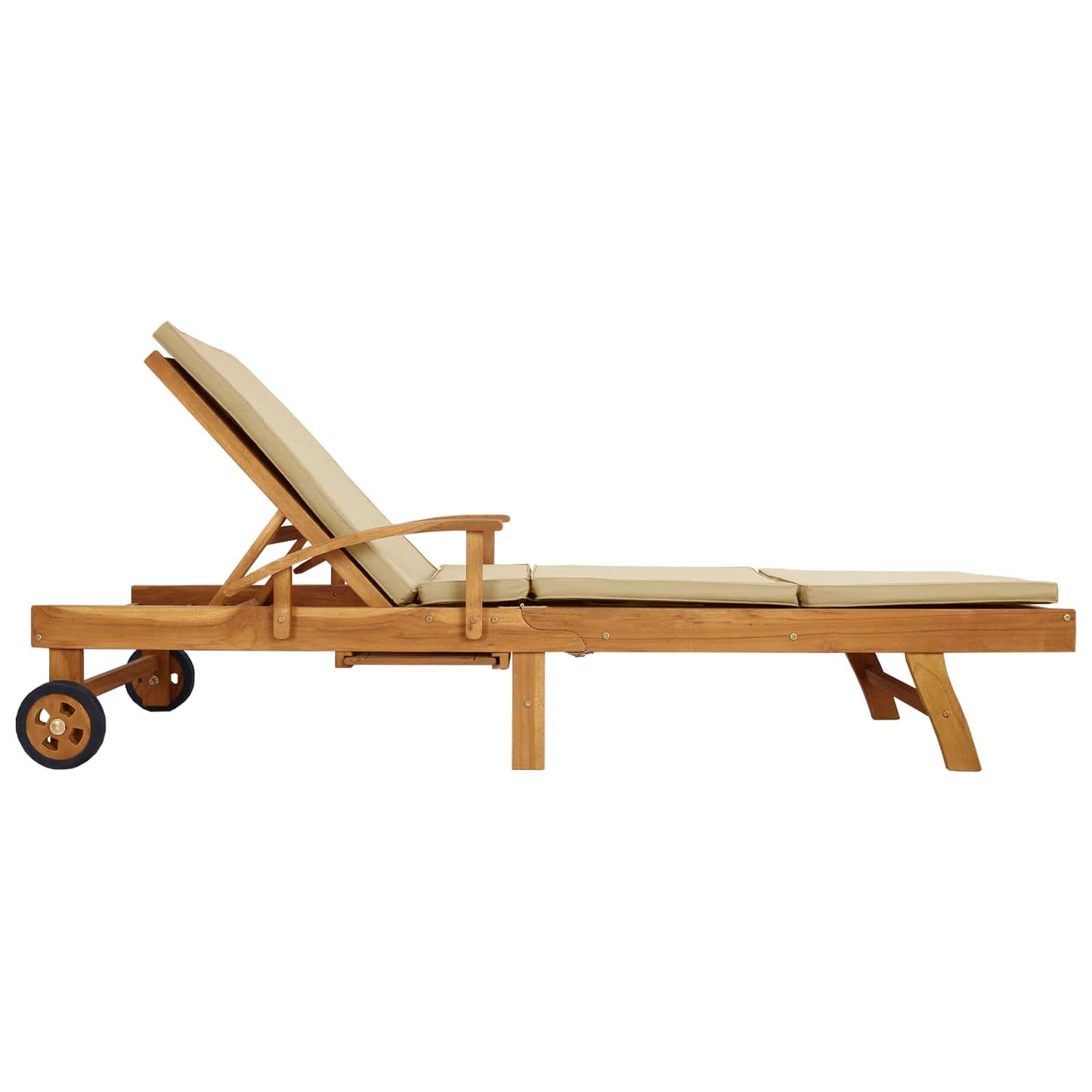 Solstol med Pute 100% Polyester Solid-Teak