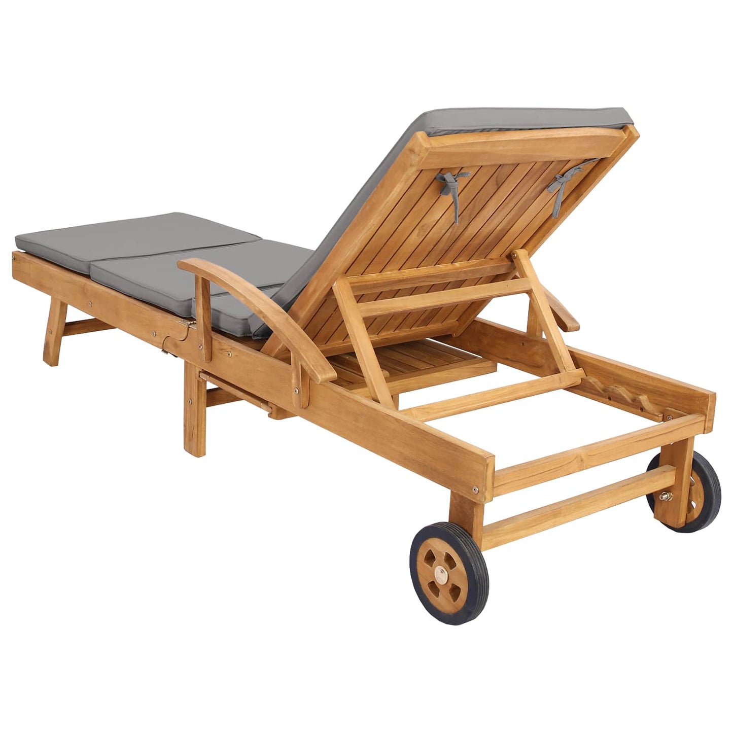 Solstol med Pute 100% Polyester Solid-Teak