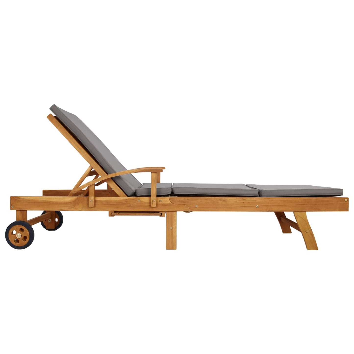 Solstol med Pute 100% Polyester Solid-Teak