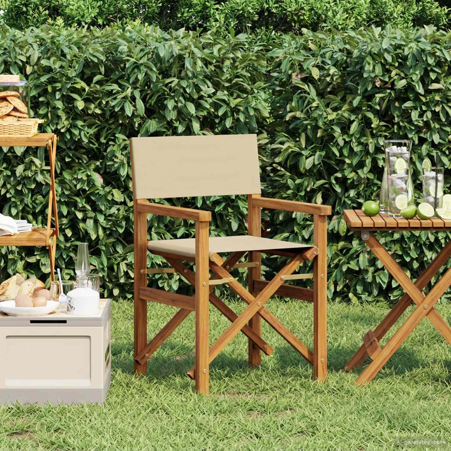 Stol med ryggstøtte Brun og Beige Massivt Teaktre