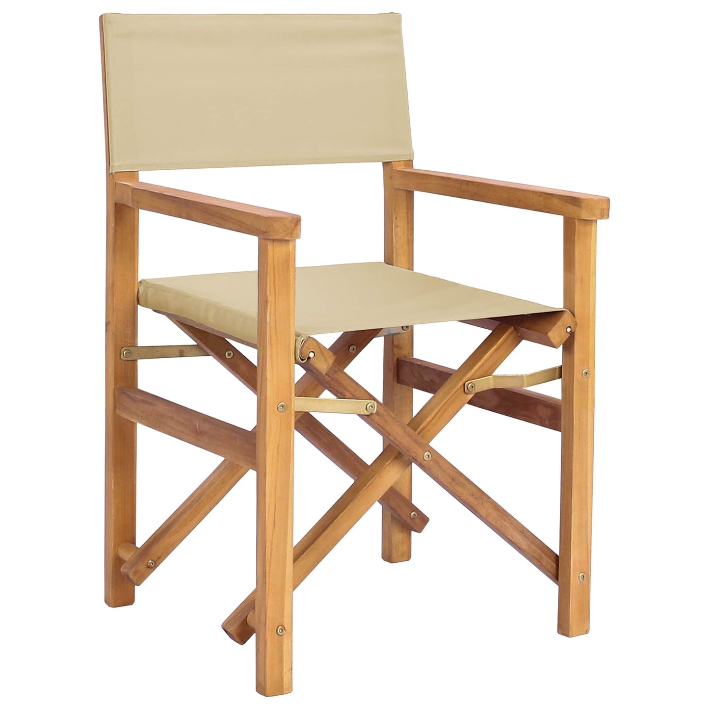 Stol med ryggstøtte Brun og Beige Massivt Teaktre