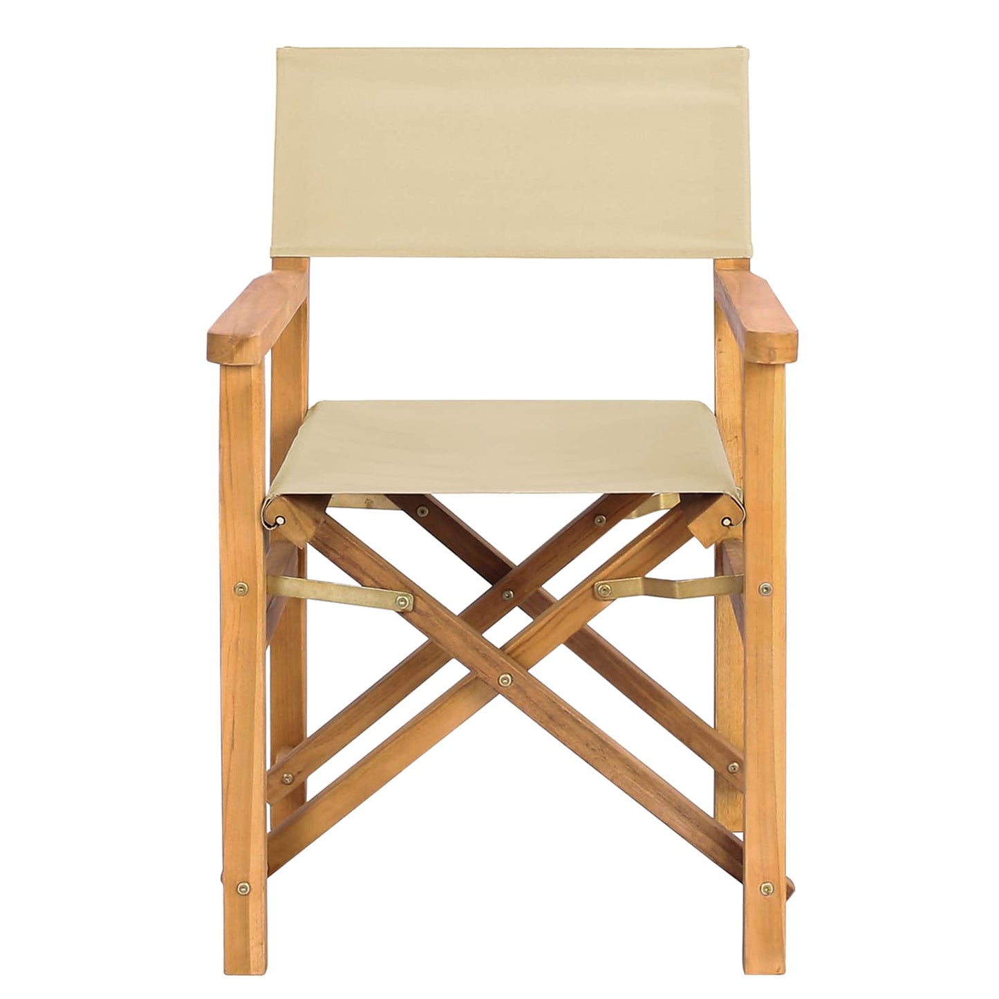 Stol med ryggstøtte Brun og Beige Massivt Teaktre