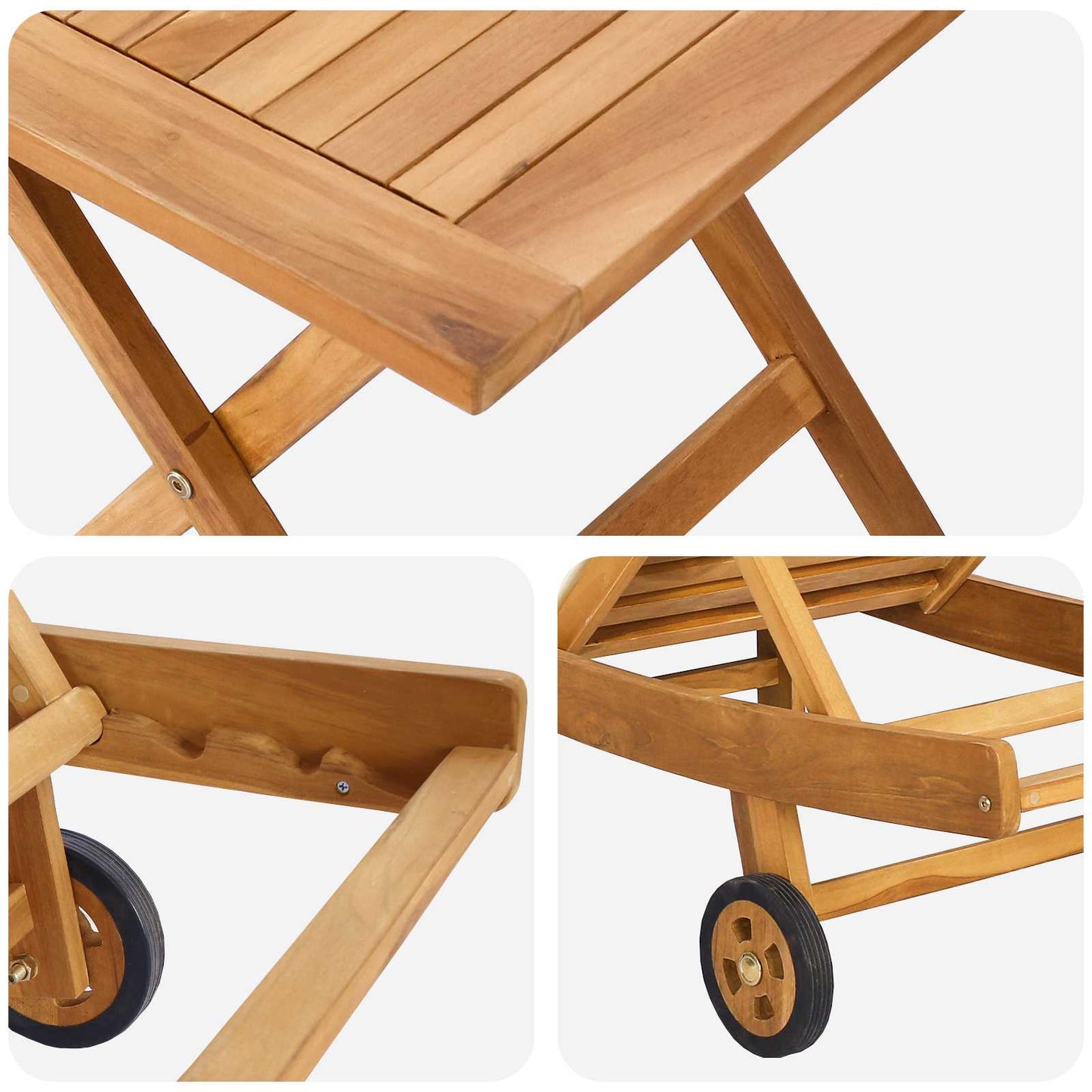 Solstol 2 pcs Brun Massivt Teaktre