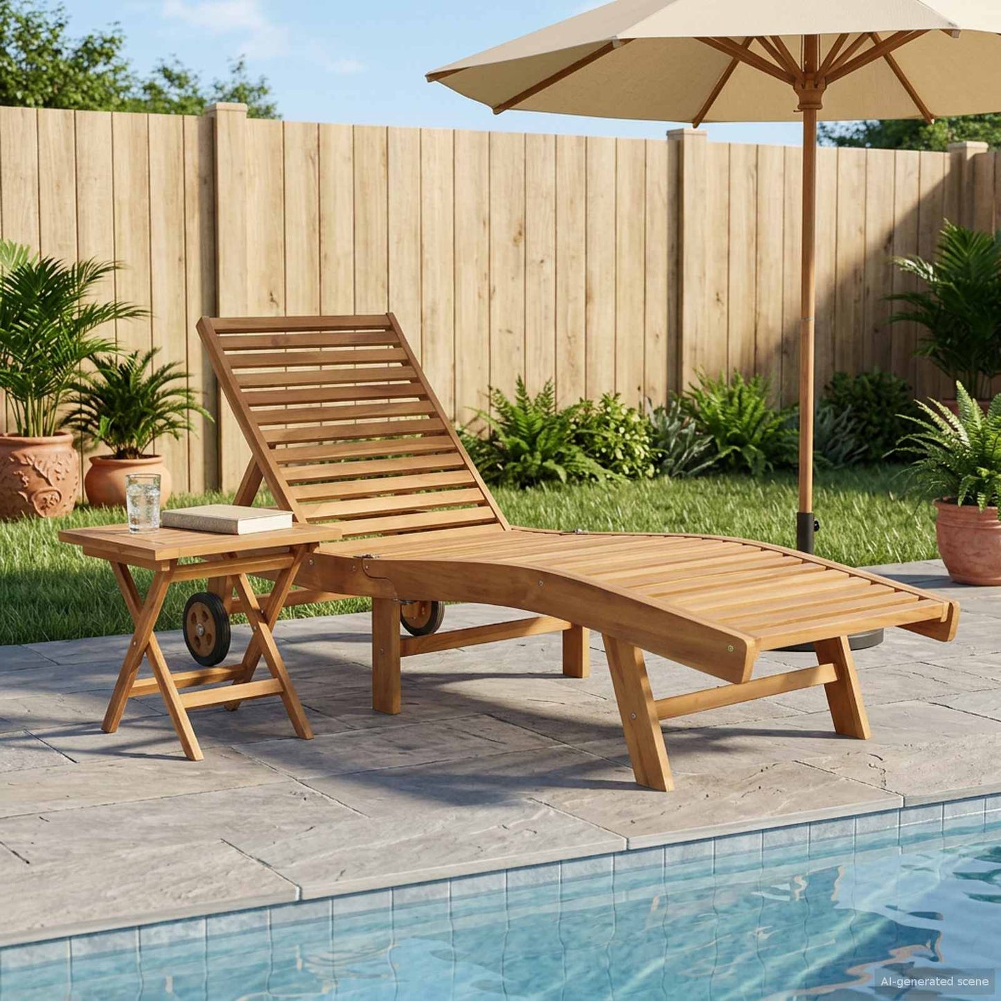 Solstol 2 pcs Brun Massivt Teaktre