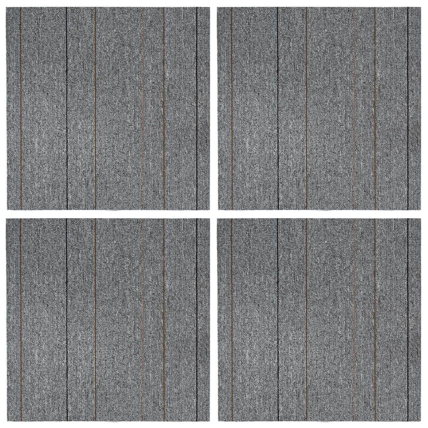 Teppeflis Lys grå med stripe 50 x 50 cm 4 pcs PP og Bitumen