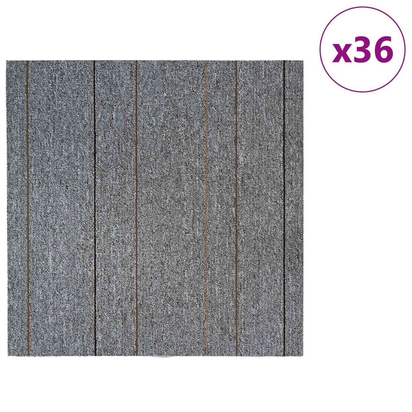Teppeflis Lysegrå med striper 50 x 50 cm 36 pcs PP og Bitumen