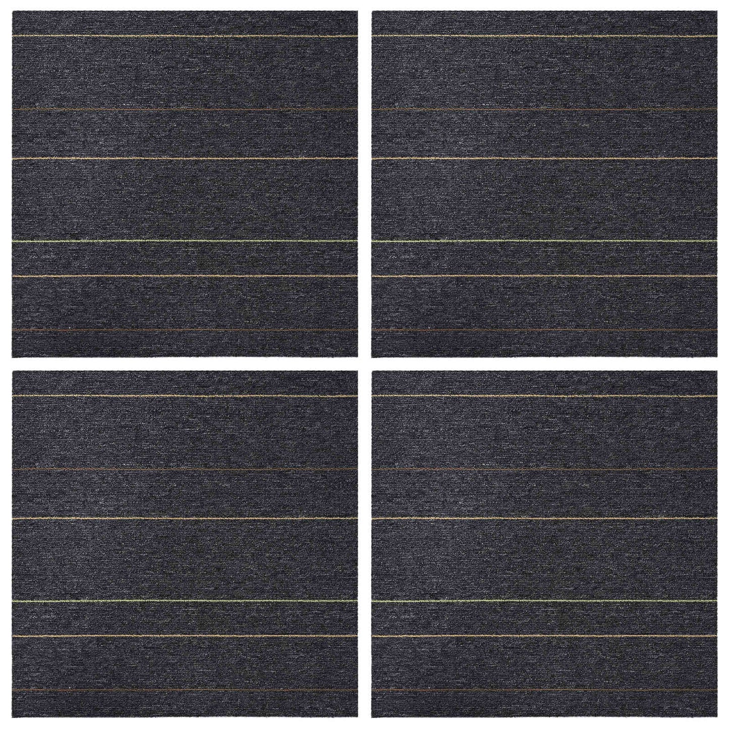 Teppeflis Mørkegrå med striper 50 x 50 cm 4 pcs PP og Bitumen