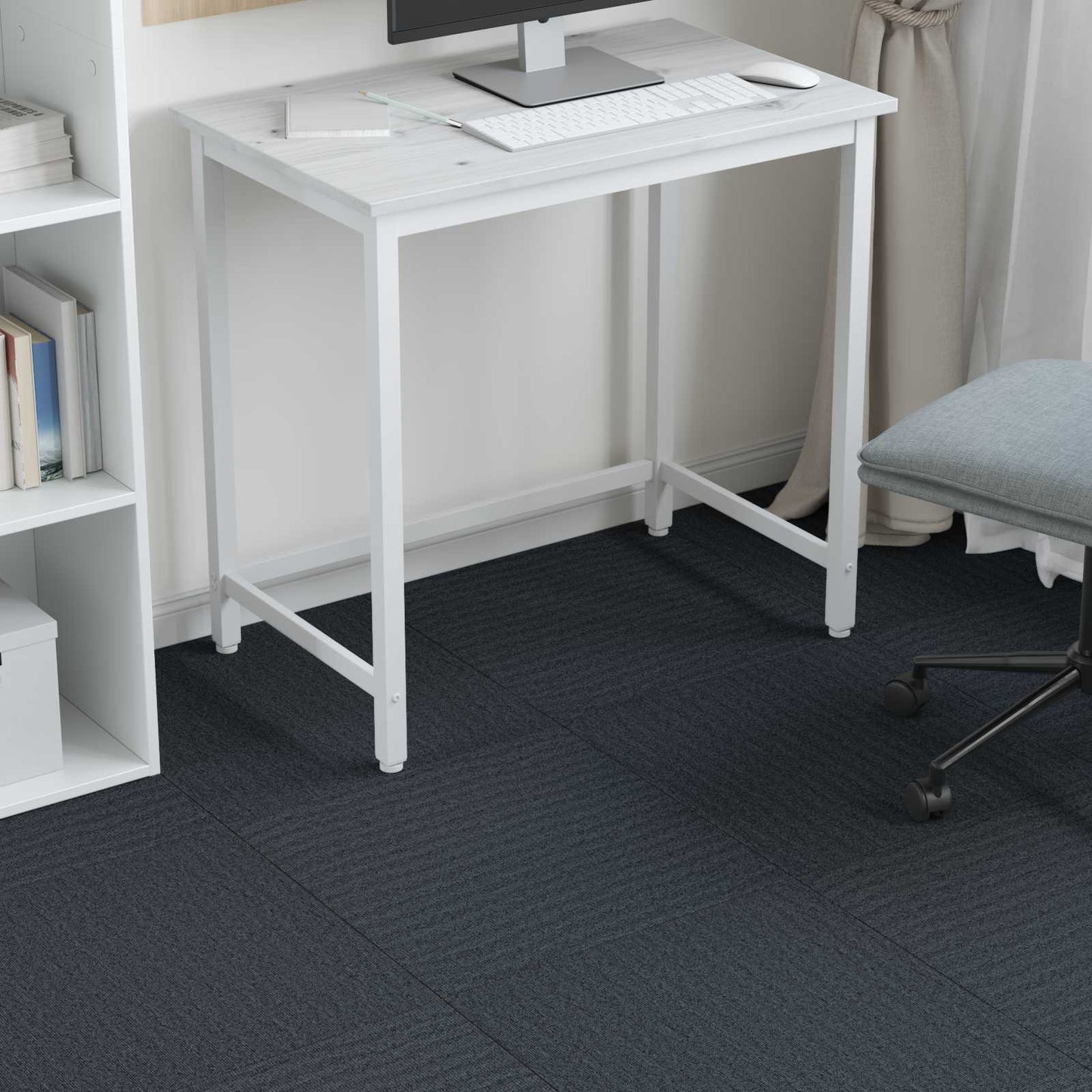 Teppeflis Blågrå 50 x 50 cm 4 pcs PP og Bitumen