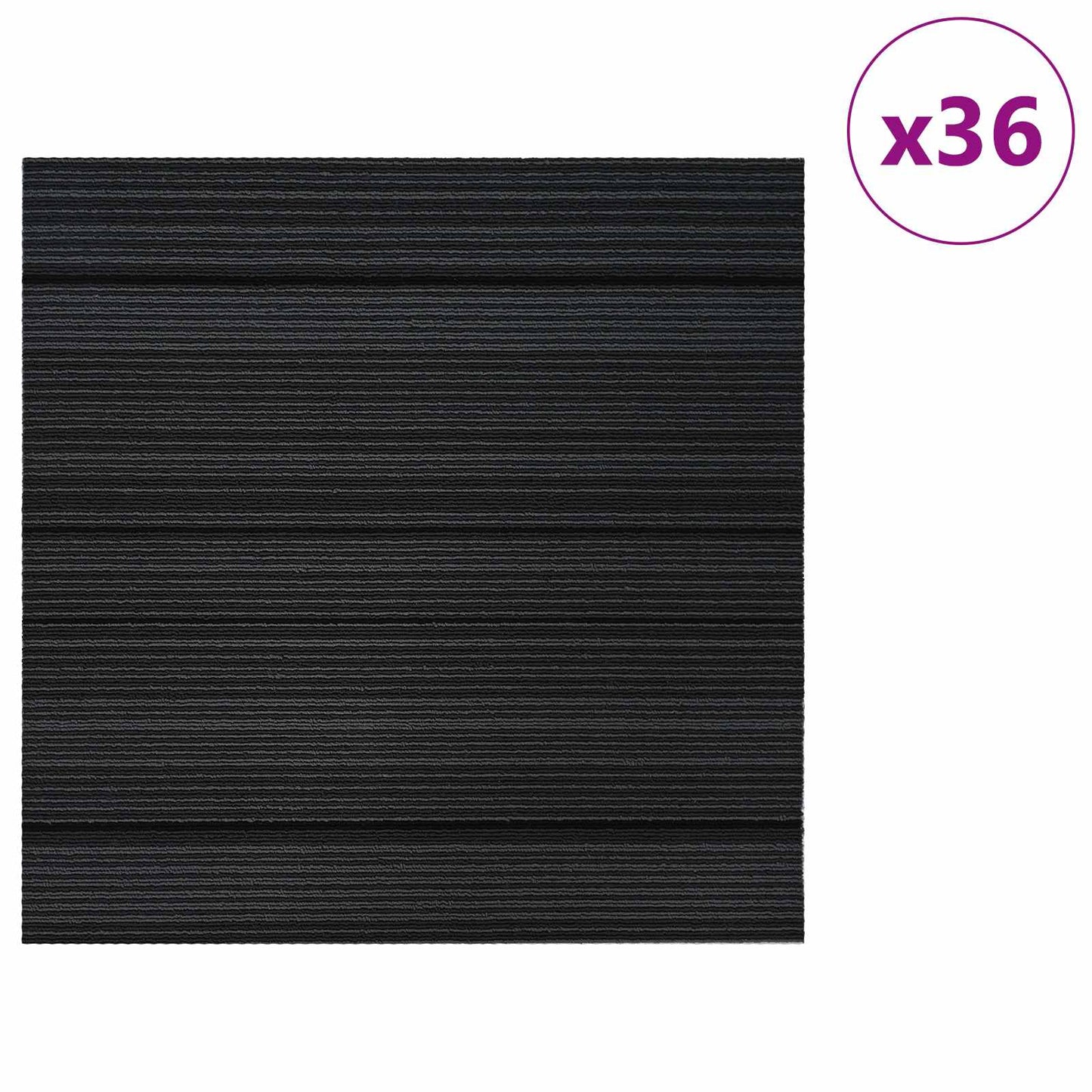 Teppeflis Stripet Lysegrå 50 x 50 cm 36 pcs PP og Bitumen