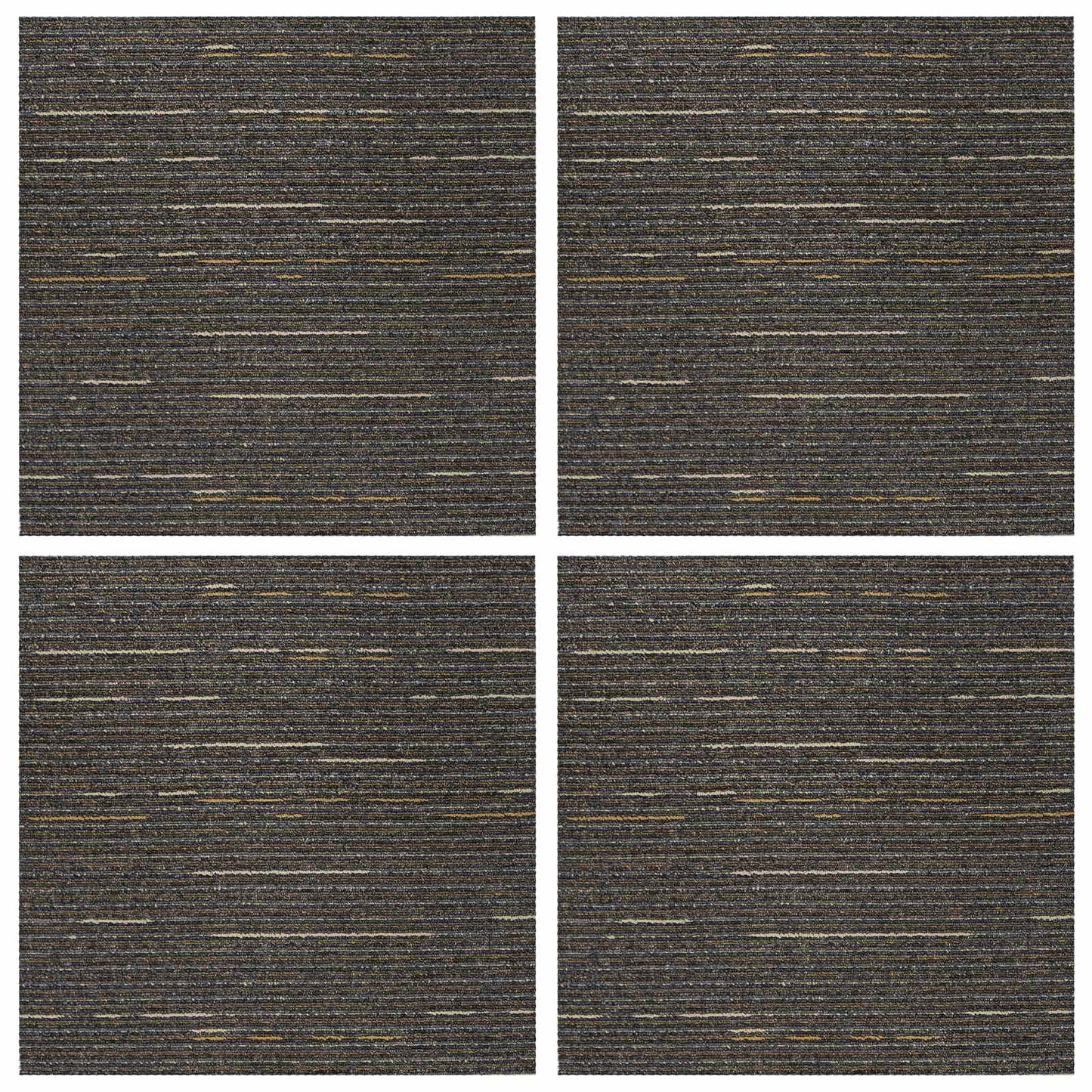 Teppeflis Stripet Lys Brun 50 x 50 cm 4 pcs PP og Bitumen