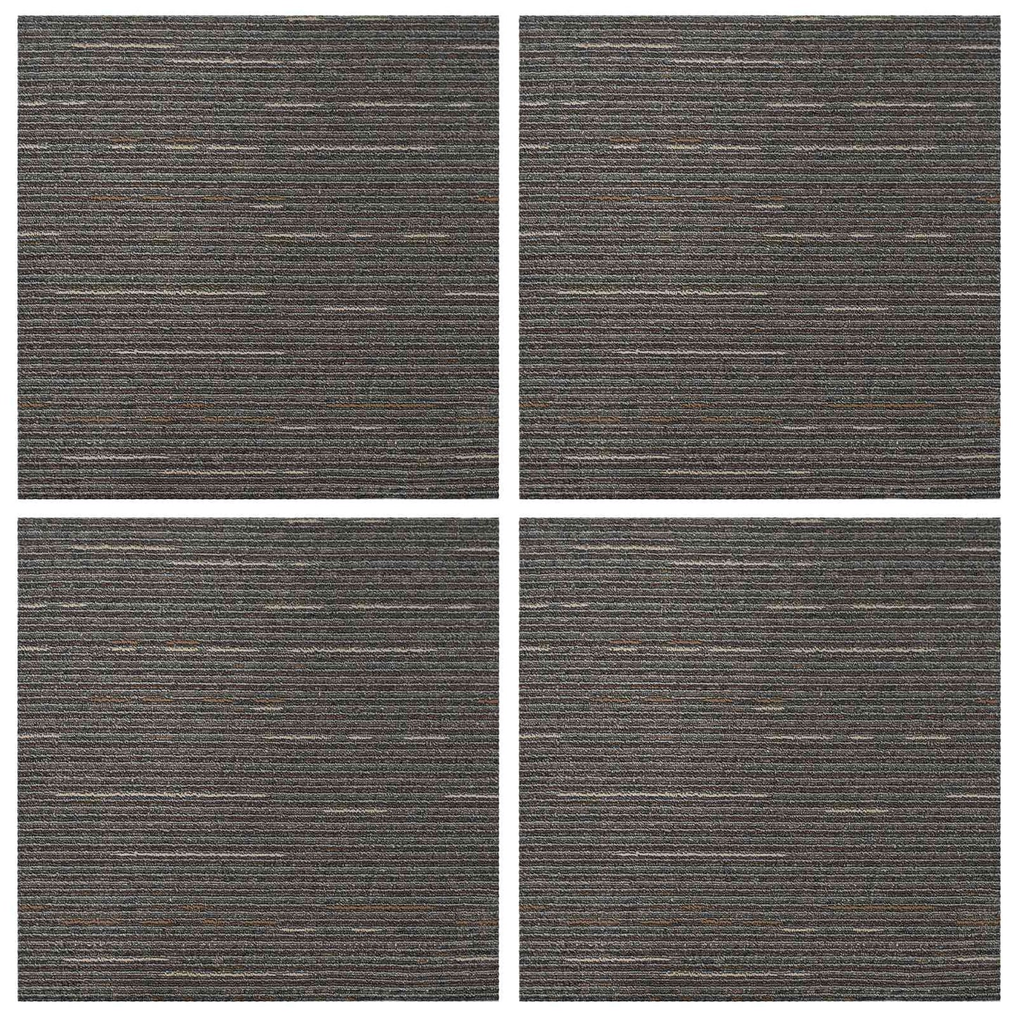Teppeflis Stripete Mørk Brun 50 x 50 cm 4 pcs PP og Bitumen