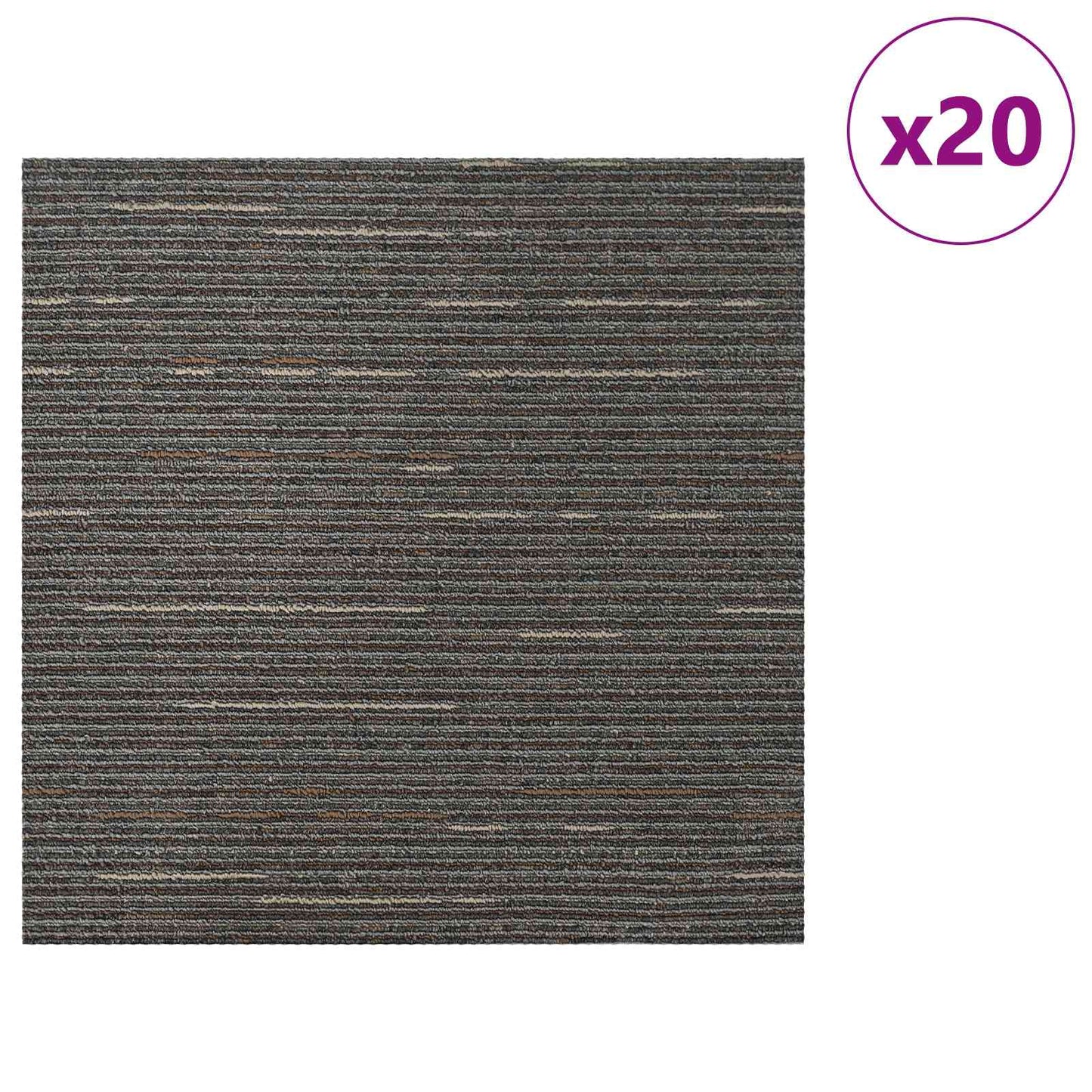 Teppeflis Stripete Mørk Brun 50 x 50 cm 20 pcs PP og Bitumen