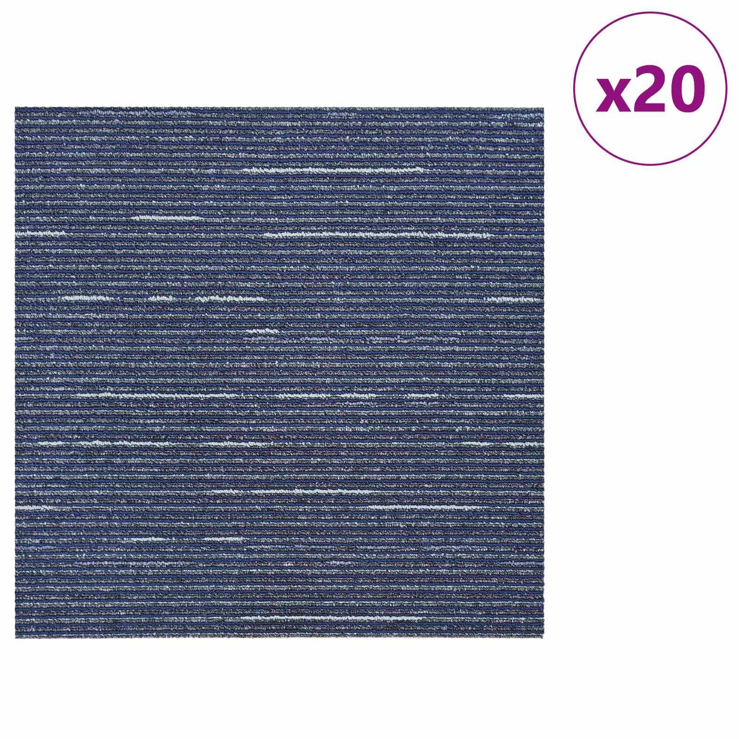 Teppeflis Stripete Blå 50 x 50 cm 20 pcs PP og Bitumen