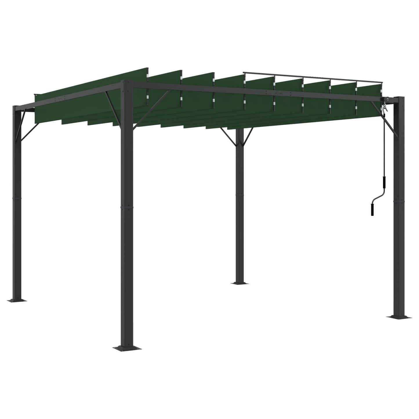 Uteplass med skråtak 3 x 3 x 2,14 m Grønn Stoff og Aluminium