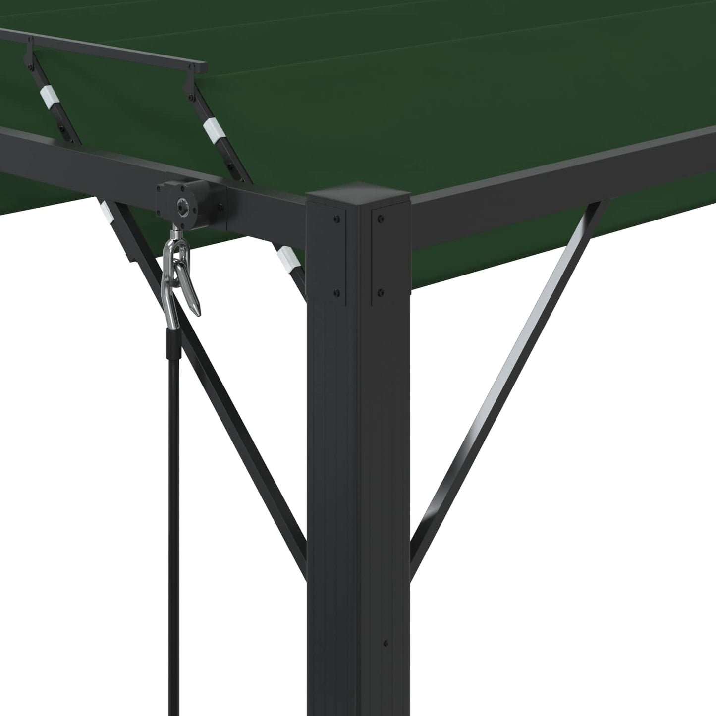 Uteplass med skråtak grønn 3 x 4 x 2,14 m Stoff og Aluminium