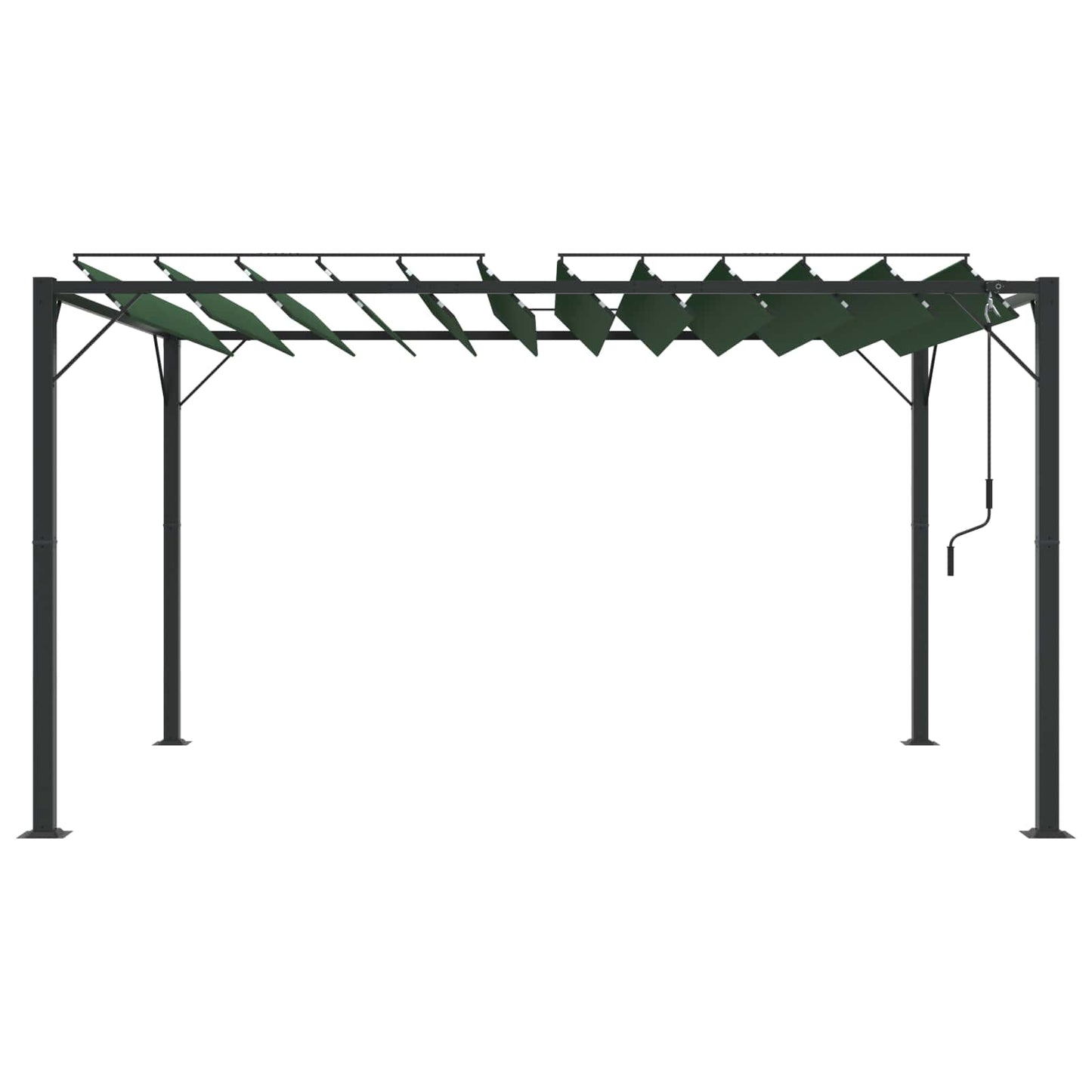 Uteplass med skråtak grønn 3 x 4 x 2,14 m Stoff og Aluminium