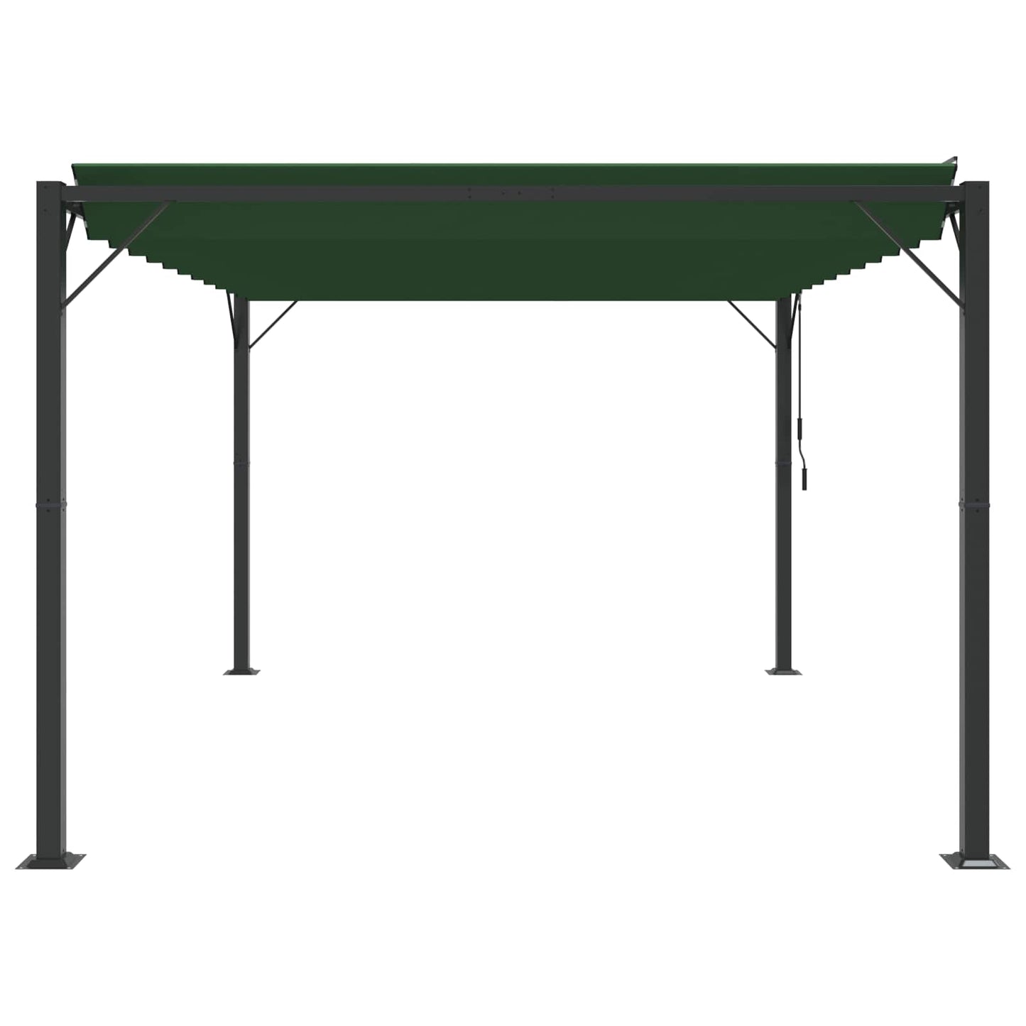 Uteplass med skråtak grønn 3 x 4 x 2,14 m Stoff og Aluminium