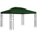 Paviljong 3,97 x 2,96 x 2,68 m Grønn Polyester og stål