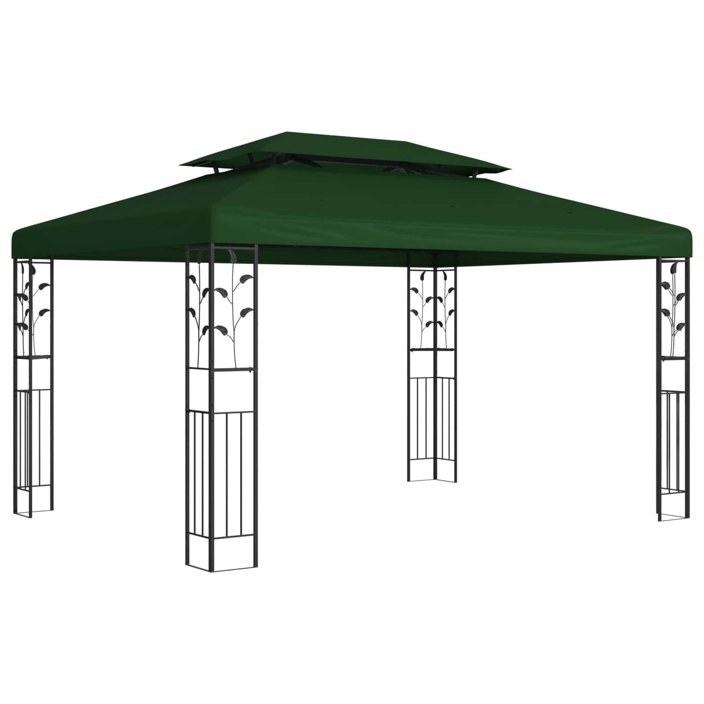 Paviljong 3,97 x 2,96 x 2,68 m Grønn Polyester og stål