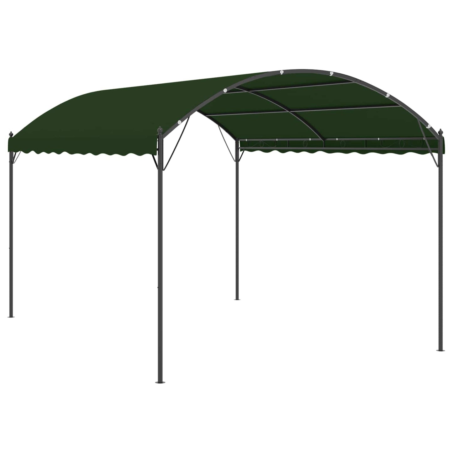 Paviljong 4 x 3 x 2,6 m Grønn Polyester og stål