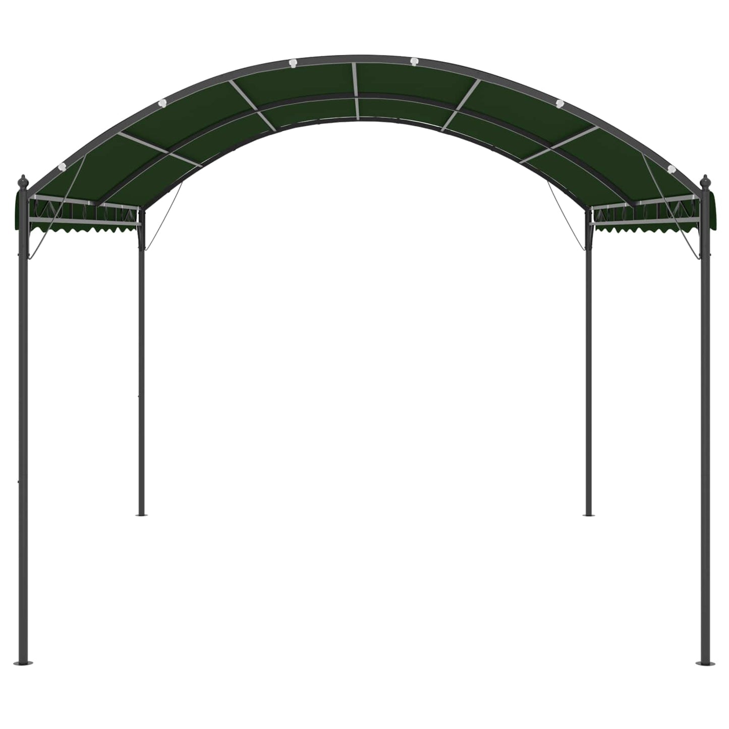 Paviljong 4 x 3 x 2,6 m Grønn Polyester og stål
