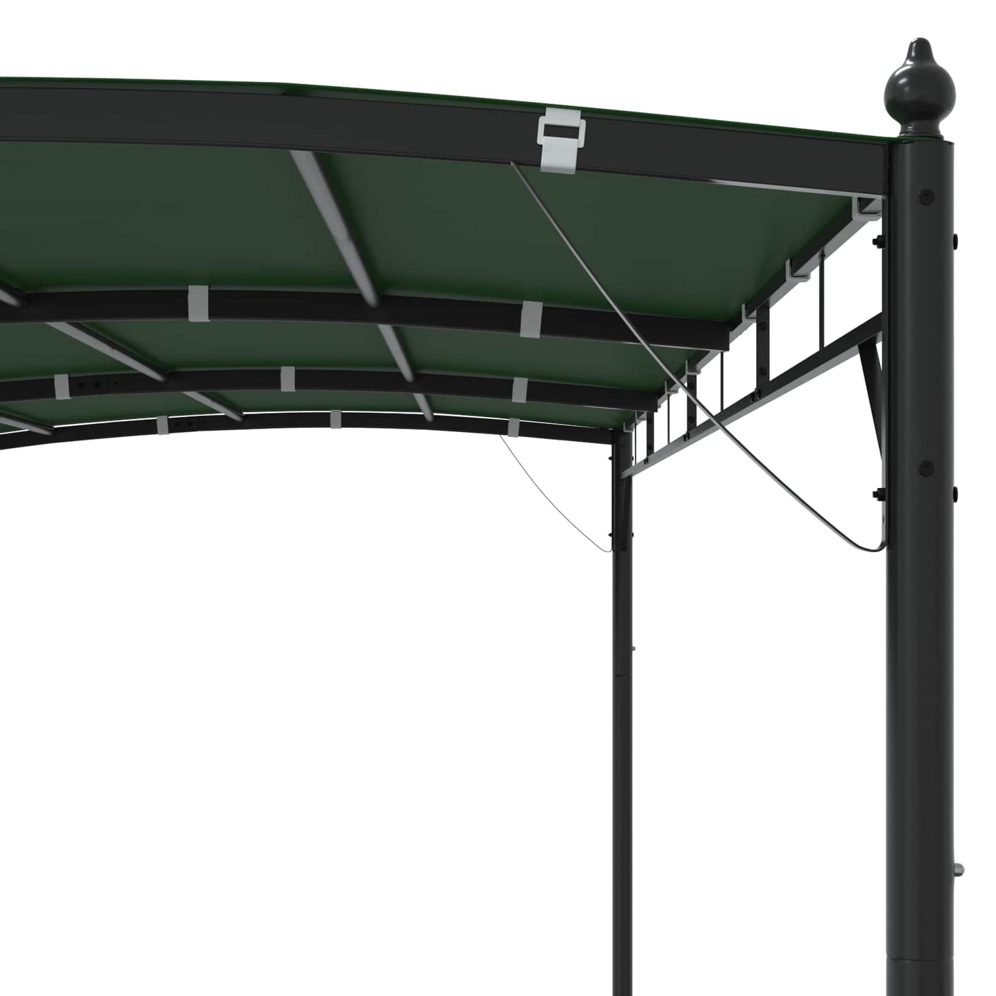 Paviljong 4 x 3 x 2,55 m Grønn Pulverlakkert stål og stoff
